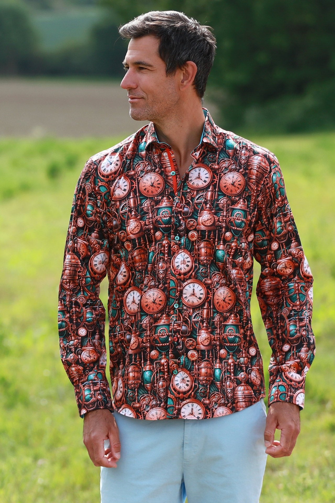 CLOCKWORK CORE PRINT SHIRT – Premium Men's Patterned Shirt by Claudio Lugli | Bold Design, Tailored Fit, Best Printed Shirts