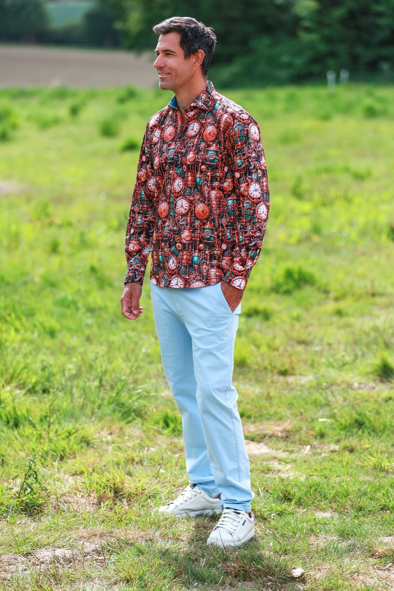 CLOCKWORK CORE PRINT SHIRT – Premium Men's Patterned Shirt by Claudio Lugli | Bold Design, Tailored Fit, Best Printed Shirts