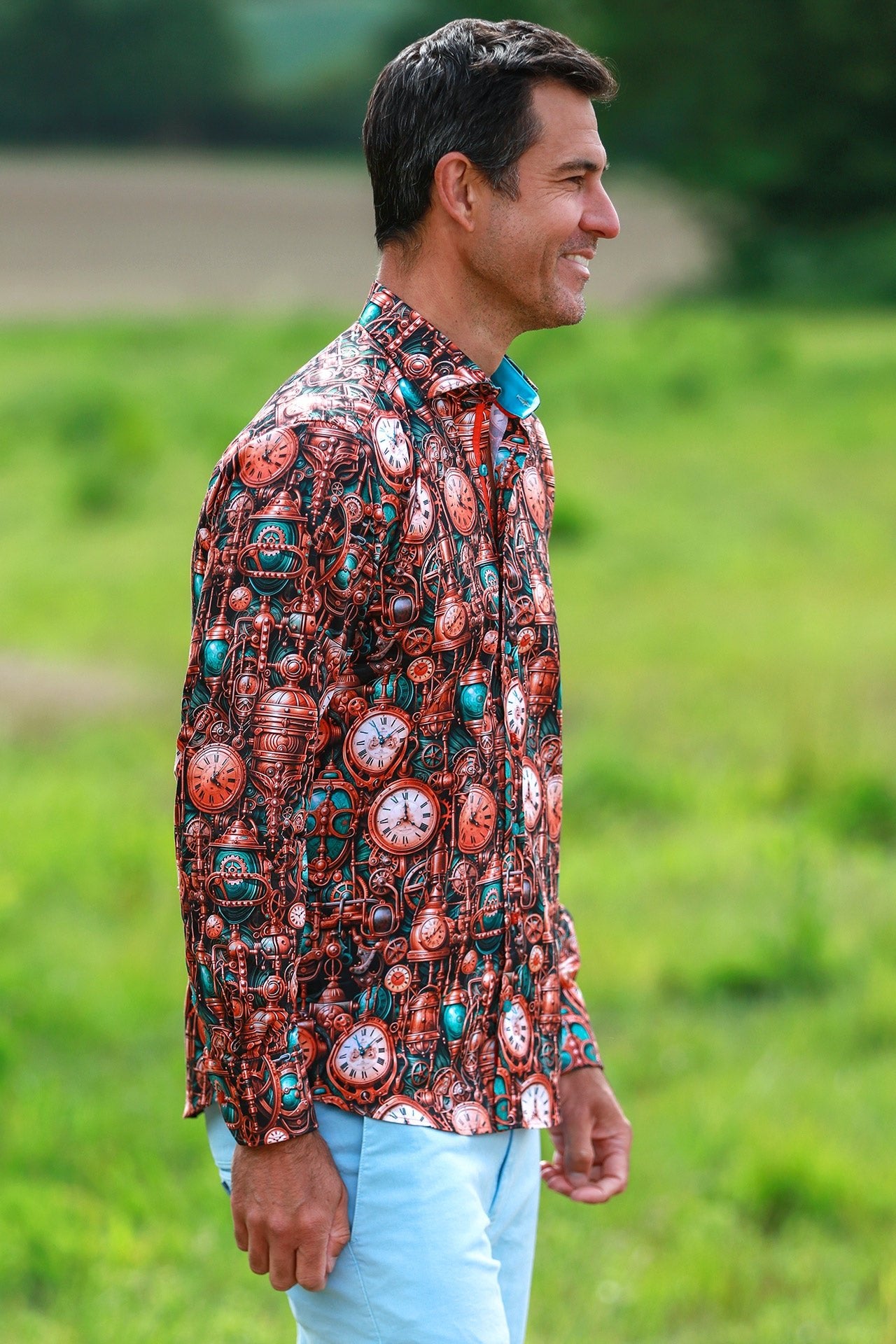 CLOCKWORK CORE PRINT SHIRT – Premium Men's Patterned Shirt by Claudio Lugli | Bold Design, Tailored Fit, Best Printed Shirts