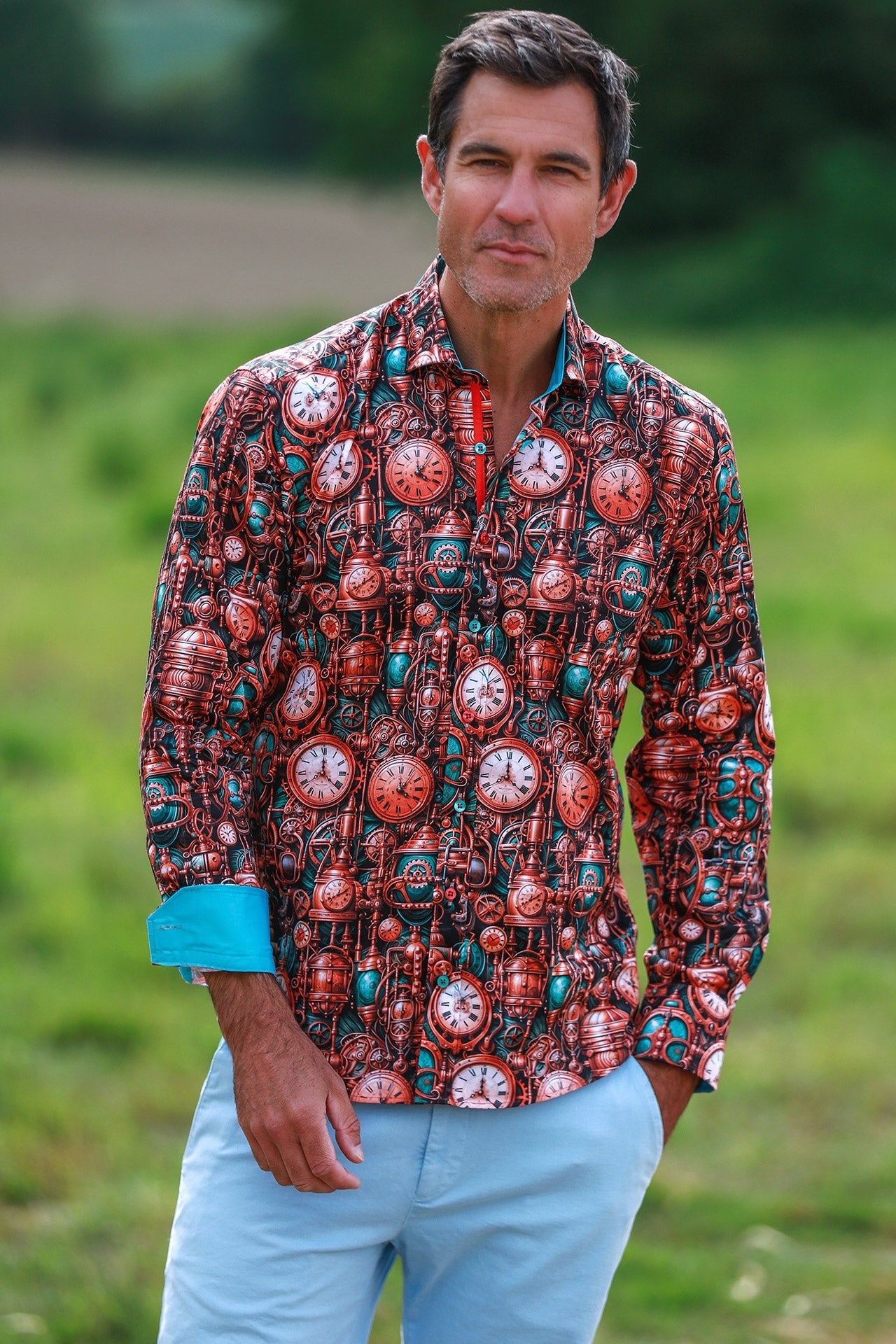 CLOCKWORK CORE PRINT SHIRT – Premium Men's Patterned Shirt by Claudio Lugli | Bold Design, Tailored Fit, Best Printed Shirts