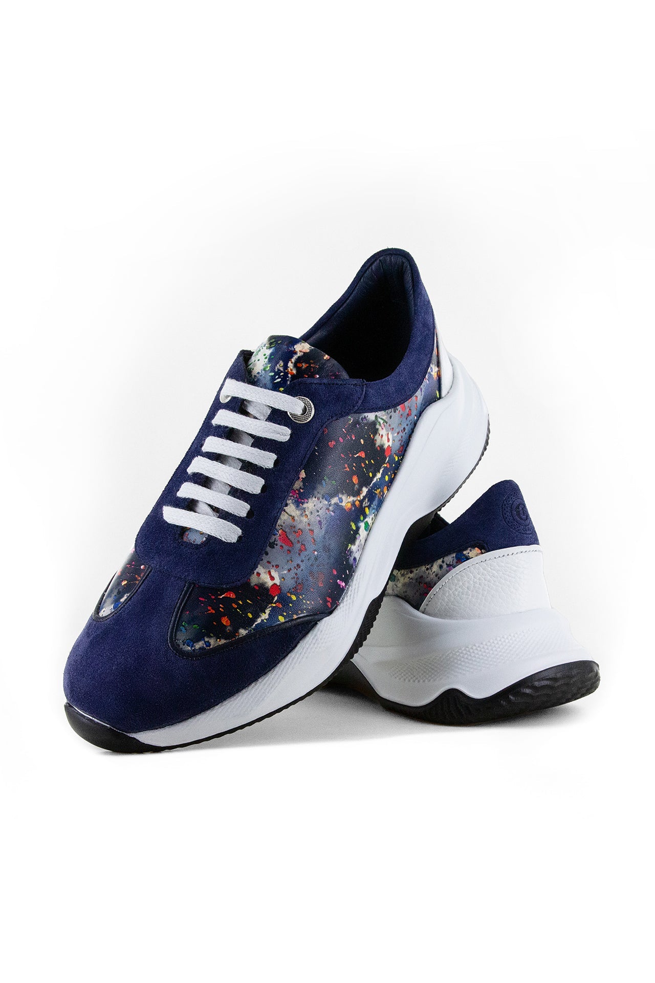 CLOUD AND PAINT SPLASH PRINTED LEATHER TRAINERS – Premium Men's Patterned Shirt by Claudio Lugli | Bold Design, Tailored Fit, Best Printed Shirts