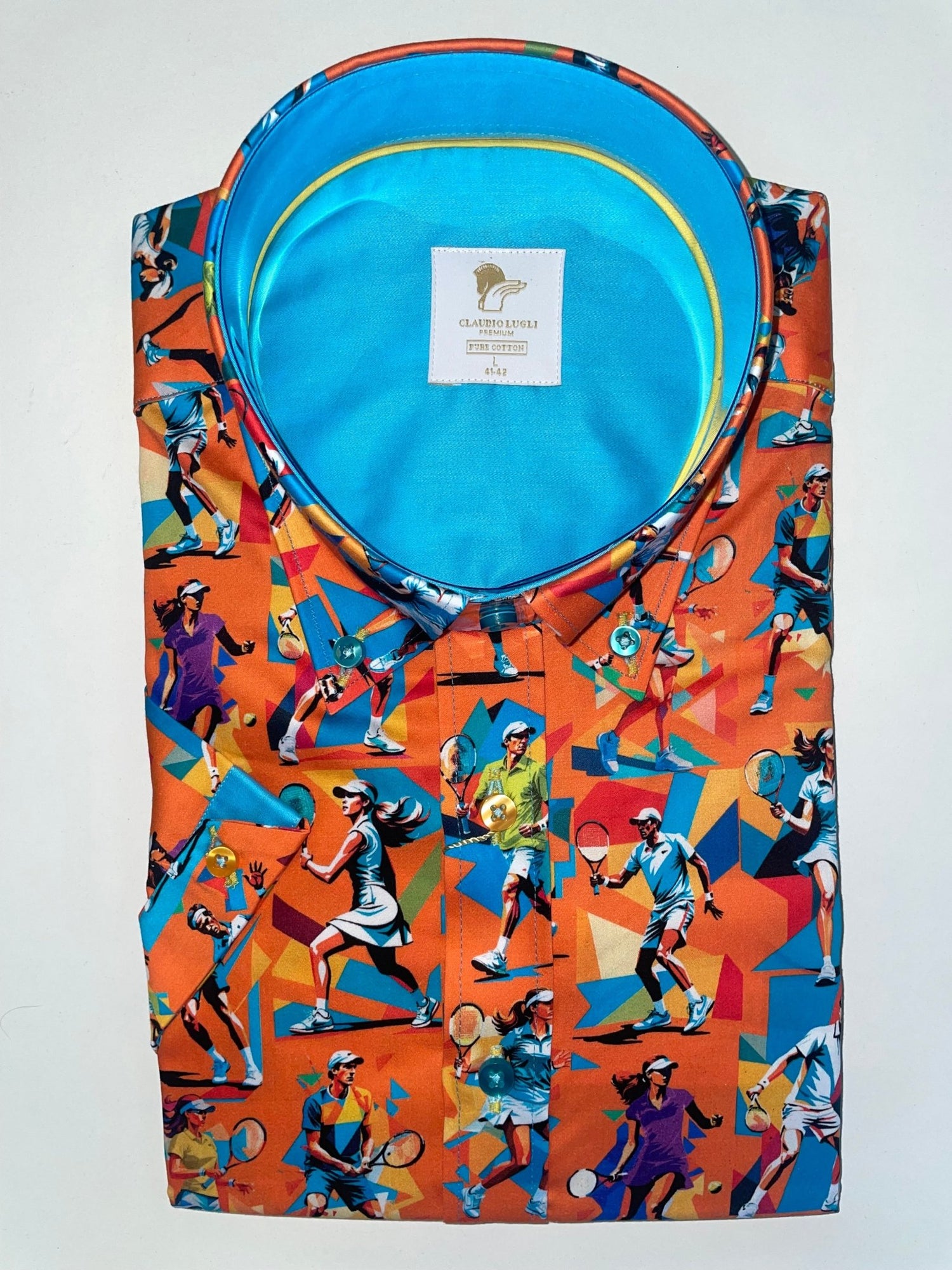 CLS2526 TENNIS - Premium Men's Patterned Shirt by Claudio Lugli | Bold Design, Tailored Fit, Best Printed Shirts