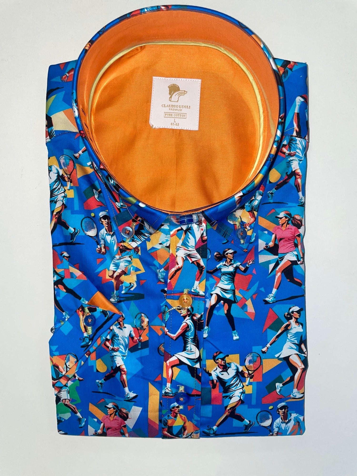 CLS2526 TENNIS - Premium Men's Patterned Shirt by Claudio Lugli | Bold Design, Tailored Fit, Best Printed Shirts