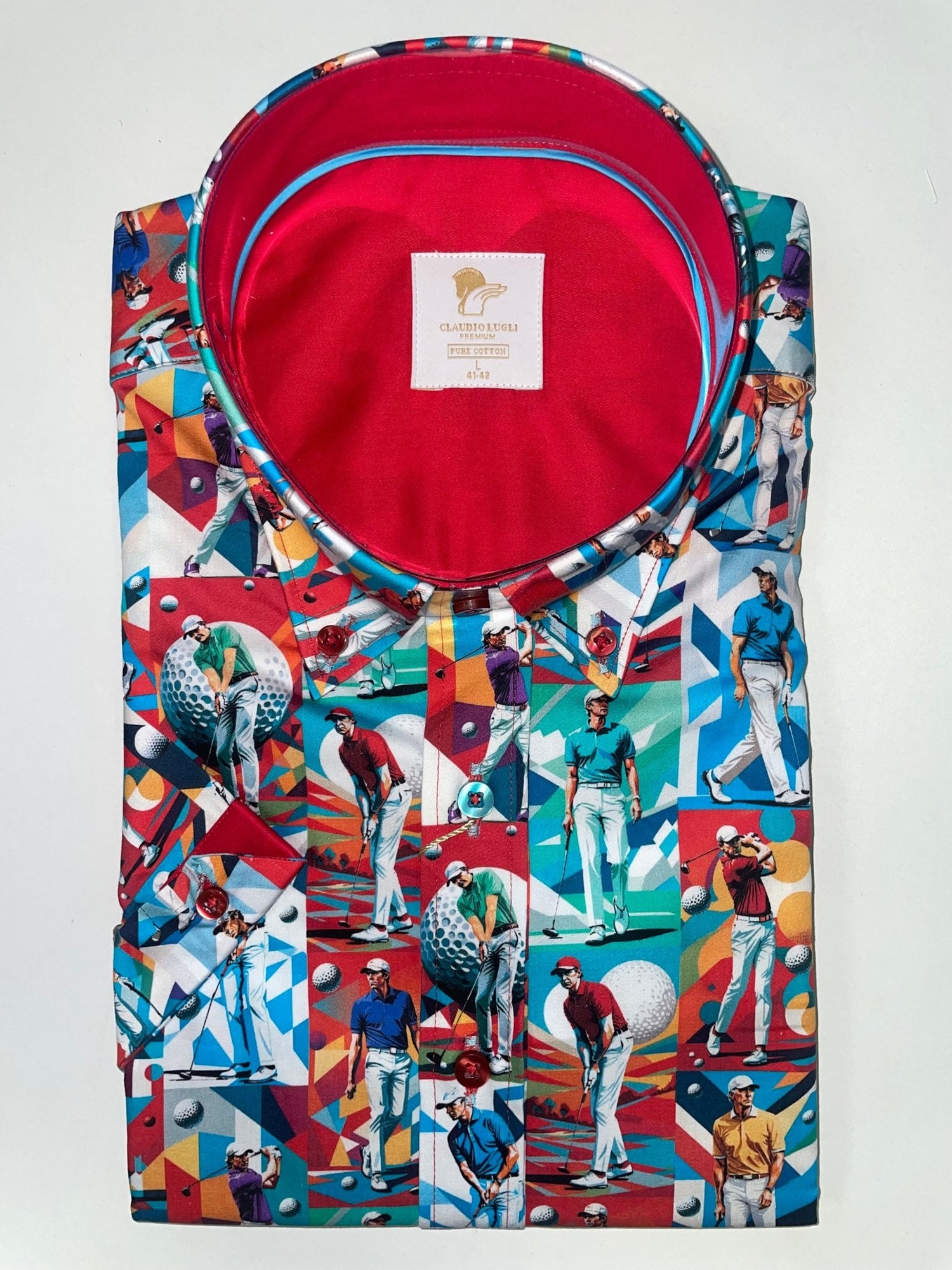 CLS2527 MULTI GOLF – Premium Men's Patterned Shirt by Claudio Lugli | Bold Design, Tailored Fit, Best Printed Shirts