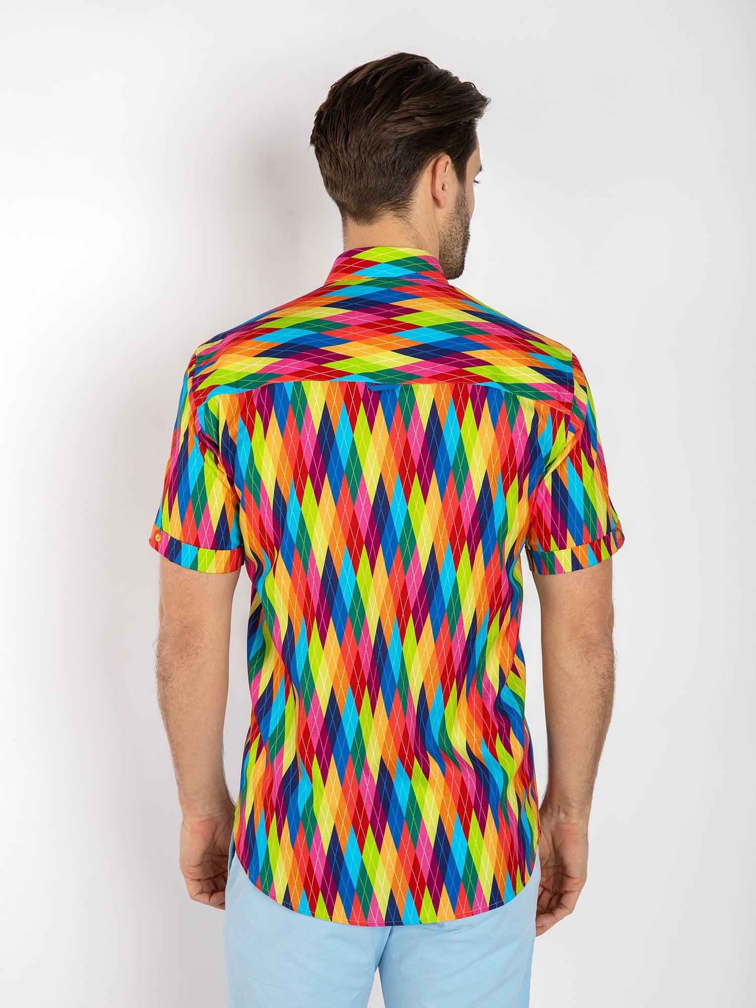 CLS2614 TENCEL MULTICOLOUR DIAMONDS - Claudio Lugli Shirts