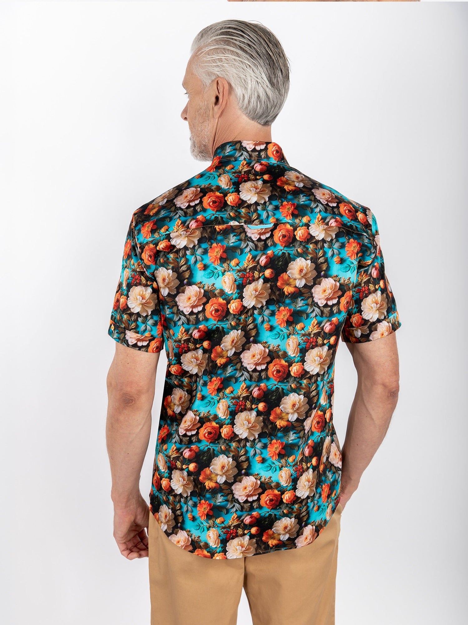 CLS2619 AQUA 3D FLOWERS - Claudio Lugli Shirts