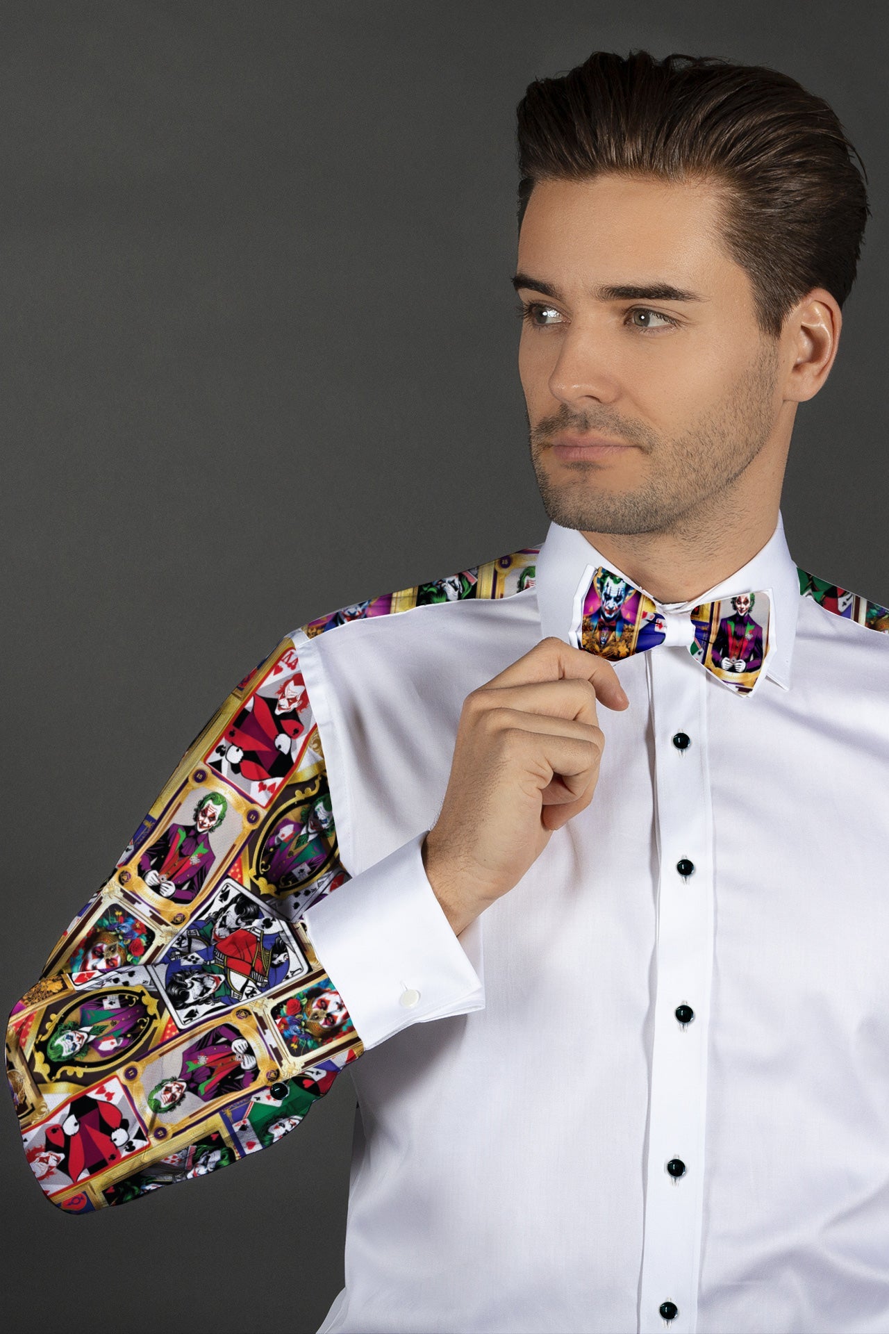 SUPERVILLAIN TUXEDO SHIRT – Premium Men's Patterned Shirt by Claudio Lugli | Bold Design, Tailored Fit, Best Printed Shirts