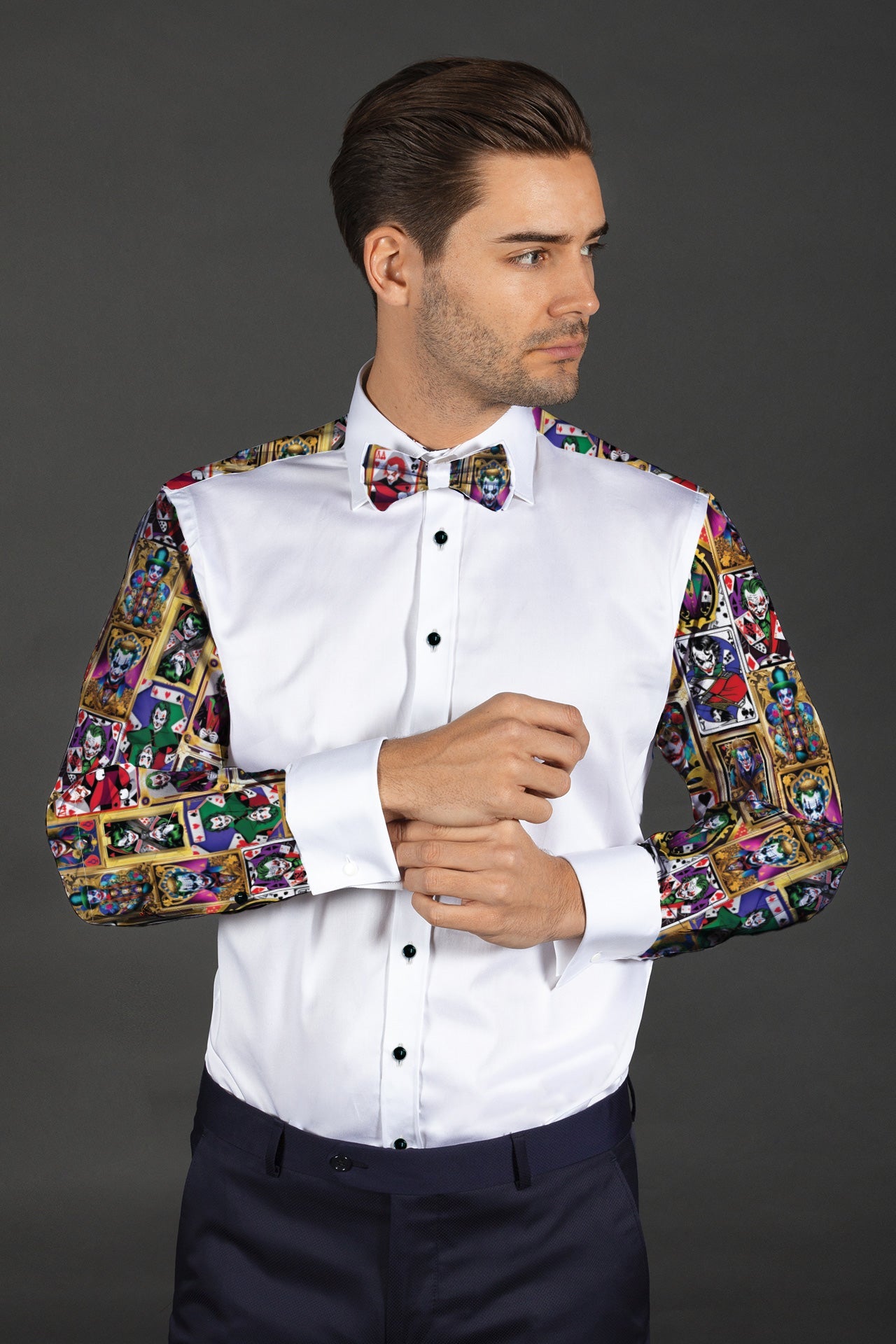 SUPERVILLAIN TUXEDO SHIRT – Premium Men's Patterned Shirt by Claudio Lugli | Bold Design, Tailored Fit, Best Printed Shirts