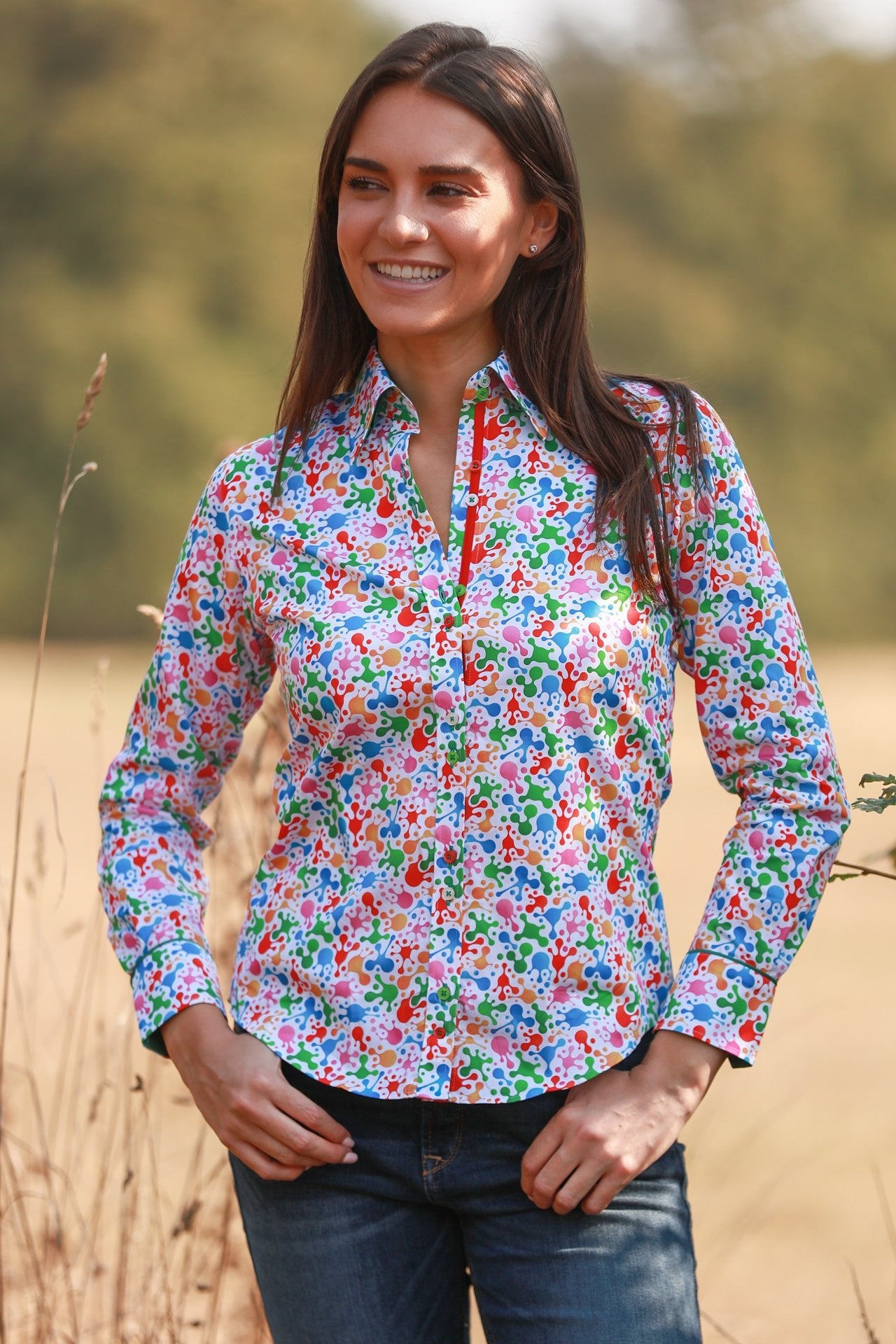 CONFETTI PAINT SPLASH WOMENS PRINT SHIRT - Premium Men's Patterned Shirt by Claudio Lugli | Bold Design, Tailored Fit, Best Printed Shirts