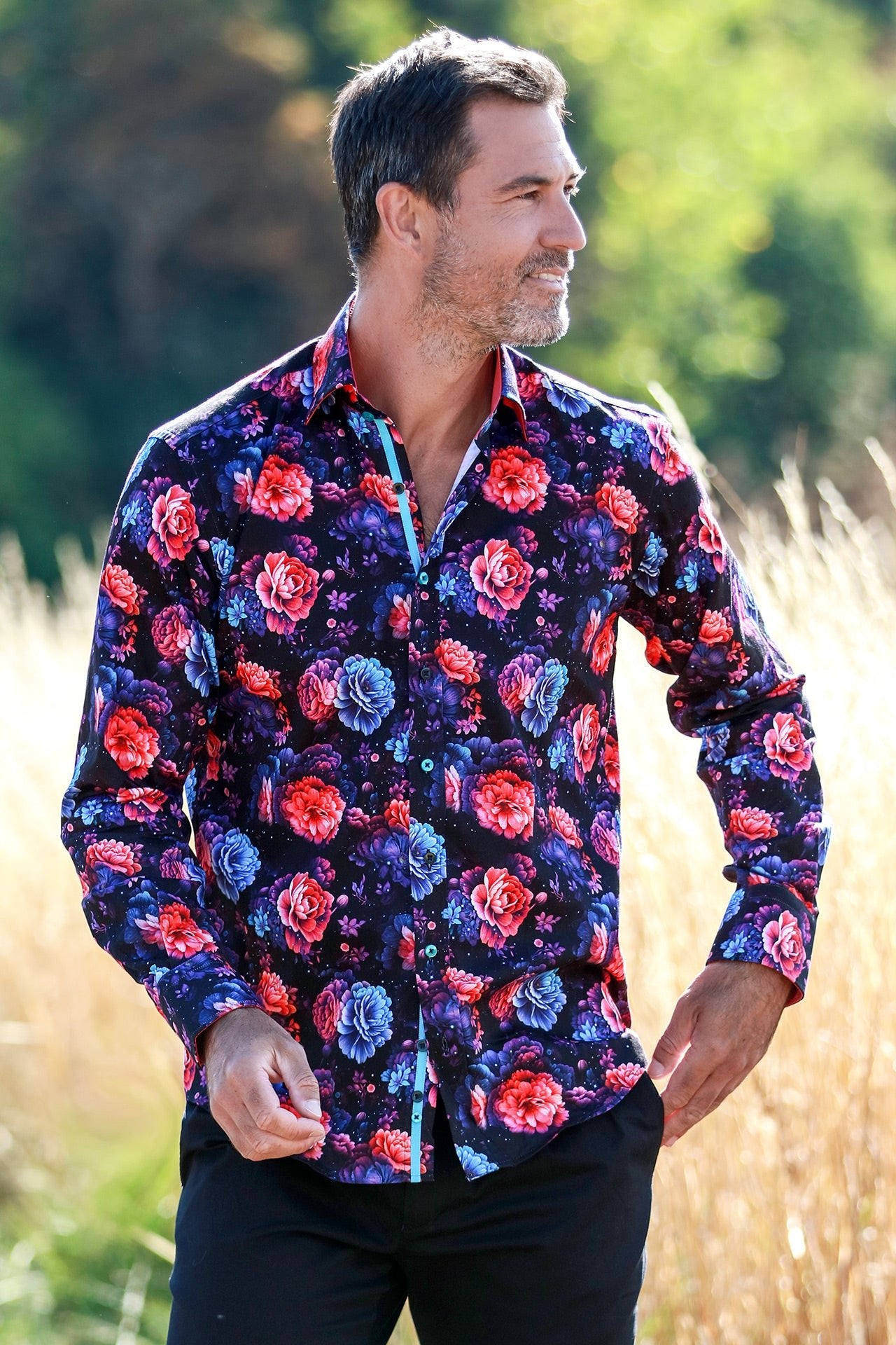 COSMIC BLOOM PRINT SHIRT - Claudio Lugli Shirts