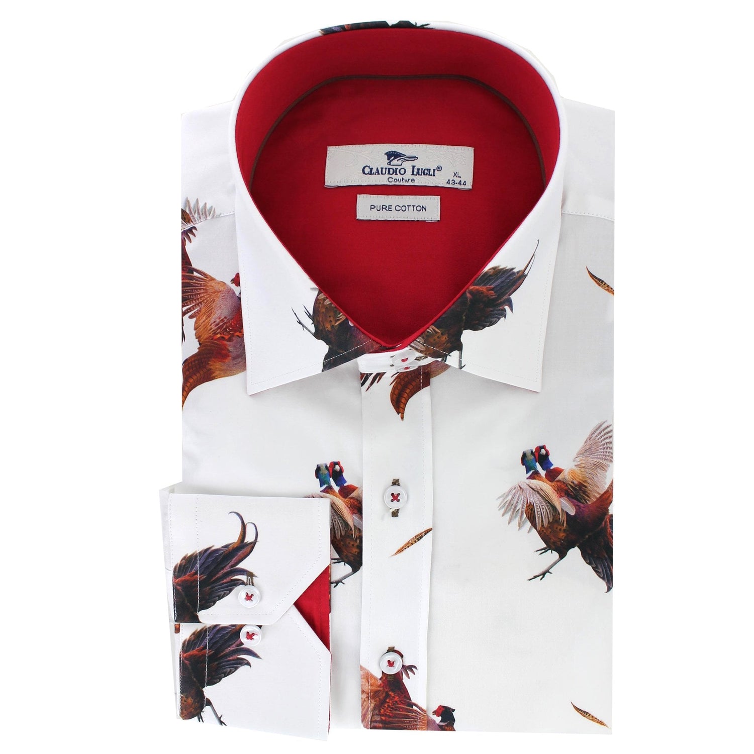COURTSHIP PHEASANTS PRINT SHIRT – Premium Men's Patterned Shirt by Claudio Lugli | Bold Design, Tailored Fit, Best Printed Shirts