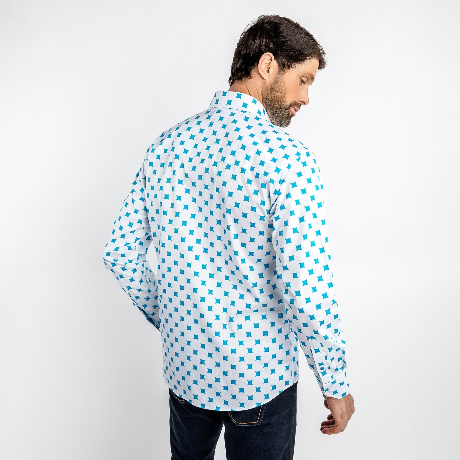 CURVED DIAMONDS PRINT SHIRT - Premium Men's Patterned Shirt by Claudio Lugli | Bold Design, Tailored Fit, Best Printed Shirts
