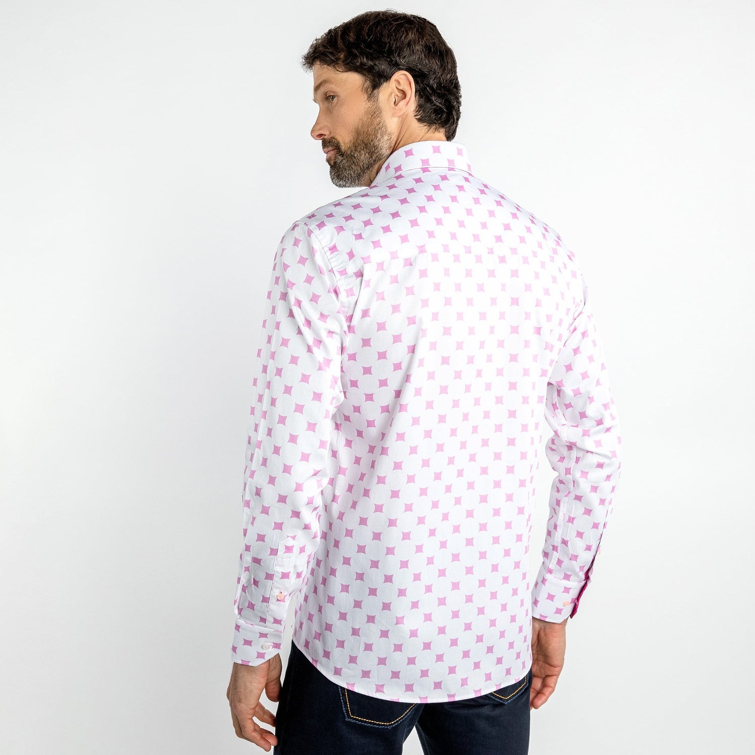 CURVED DIAMONDS PRINT SHIRT - Premium Men's Patterned Shirt by Claudio Lugli | Bold Design, Tailored Fit, Best Printed Shirts
