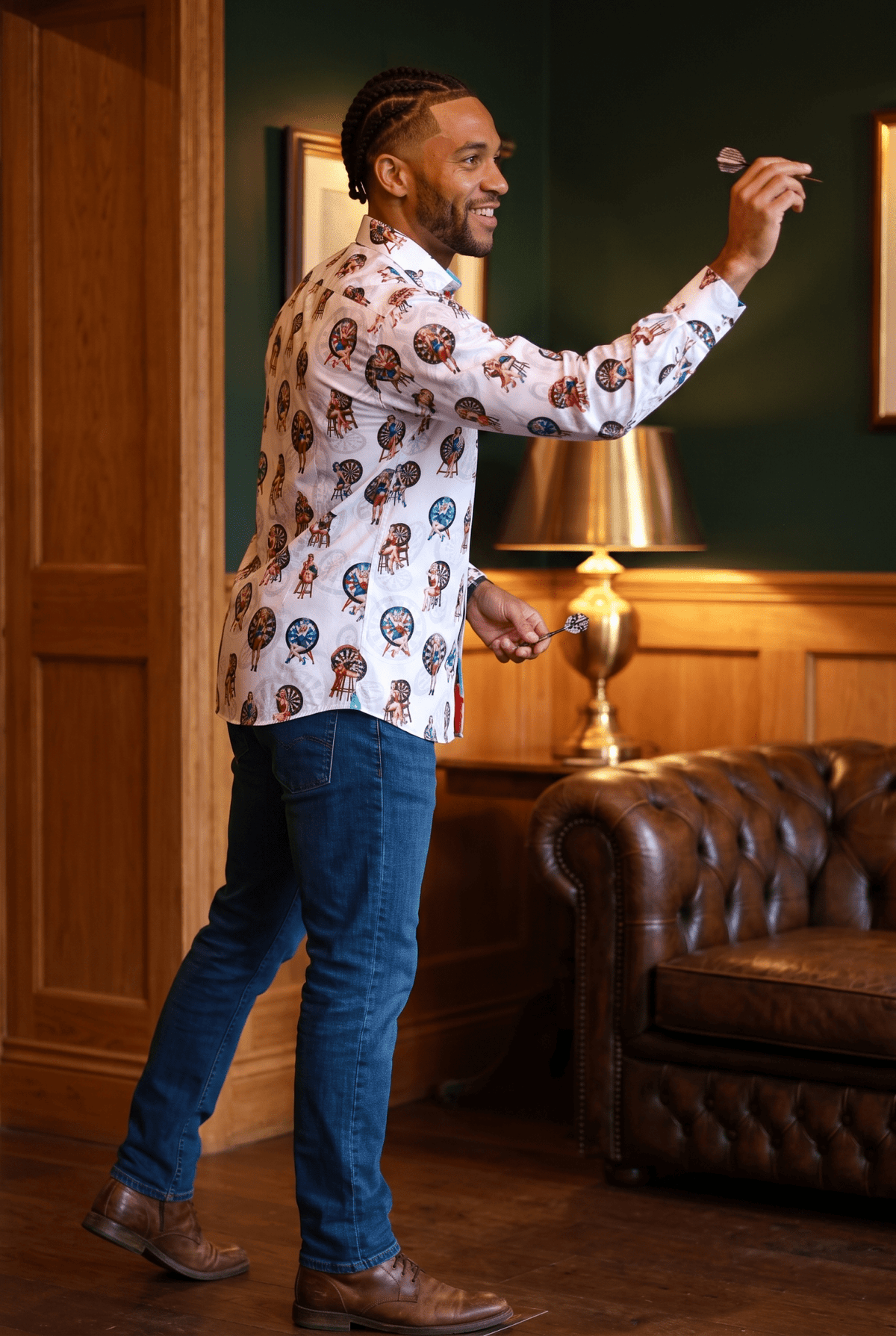 Dartboard Pinup Print Shirt - Claudio Lugli Shirts