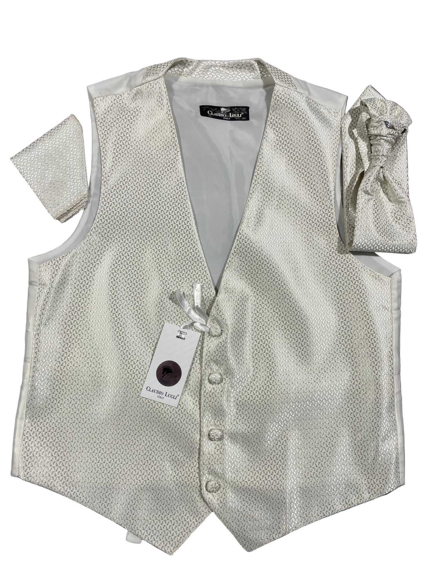 DIAMONDS WAISTCOAT, CRAVAT AND HANDKERCHIEF SET - Claudio Lugli Shirts