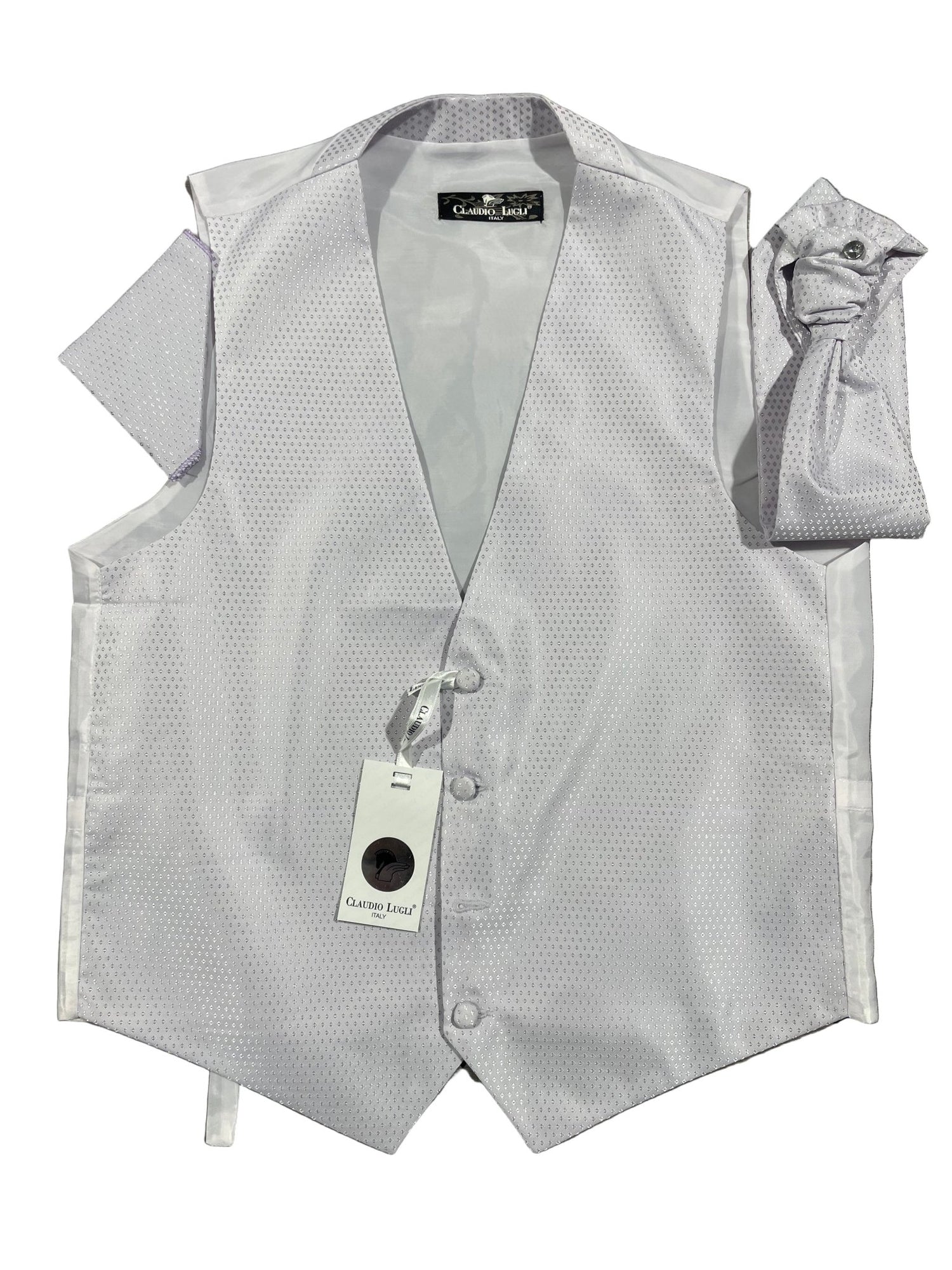 DIAMONDS WAISTCOAT, CRAVAT AND HANDKERCHIEF SET - Claudio Lugli Shirts