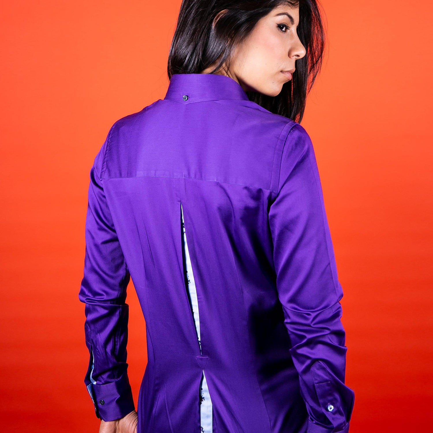 DIANA FLOWER PURPLE CLASSIC WOMENS SHIRT - Premium Men's Patterned Shirt by Claudio Lugli | Bold Design, Tailored Fit, Best Printed Shirts