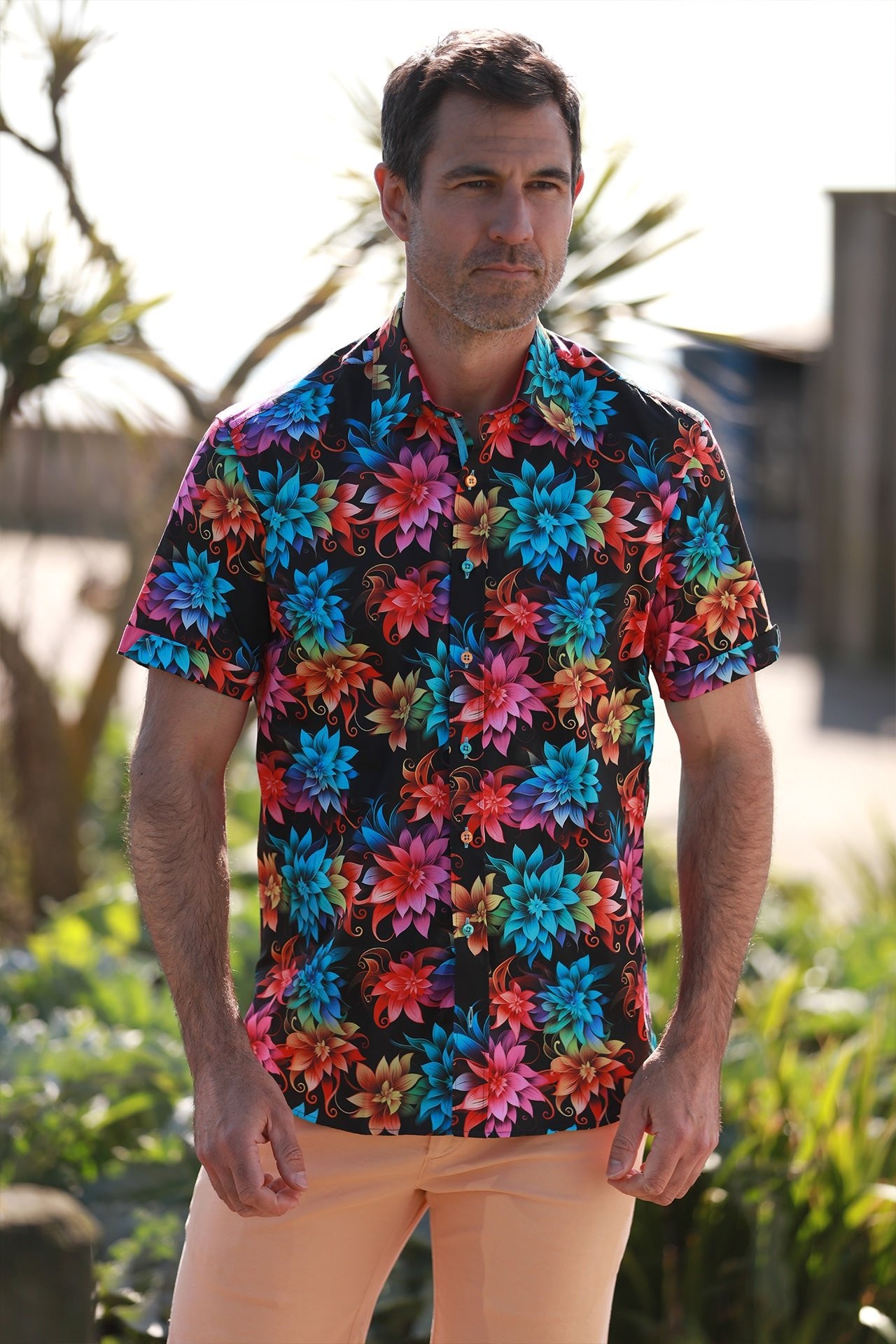 DIGITAL FLORAL PRINTED SHORT SLEEVE SHIRT – Premium Men's Patterned Shirt by Claudio Lugli | Bold Design, Tailored Fit, Best Printed Shirts