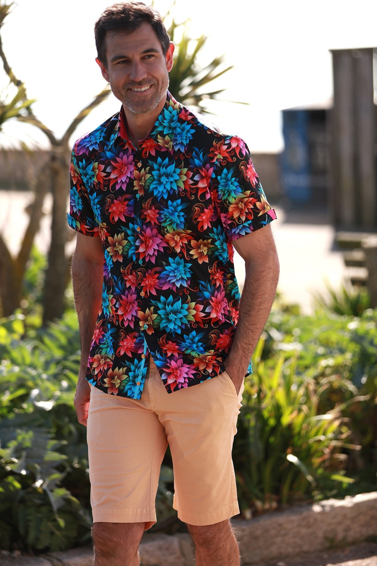 DIGITAL FLORAL PRINTED SHORT SLEEVE SHIRT – Premium Men's Patterned Shirt by Claudio Lugli | Bold Design, Tailored Fit, Best Printed Shirts