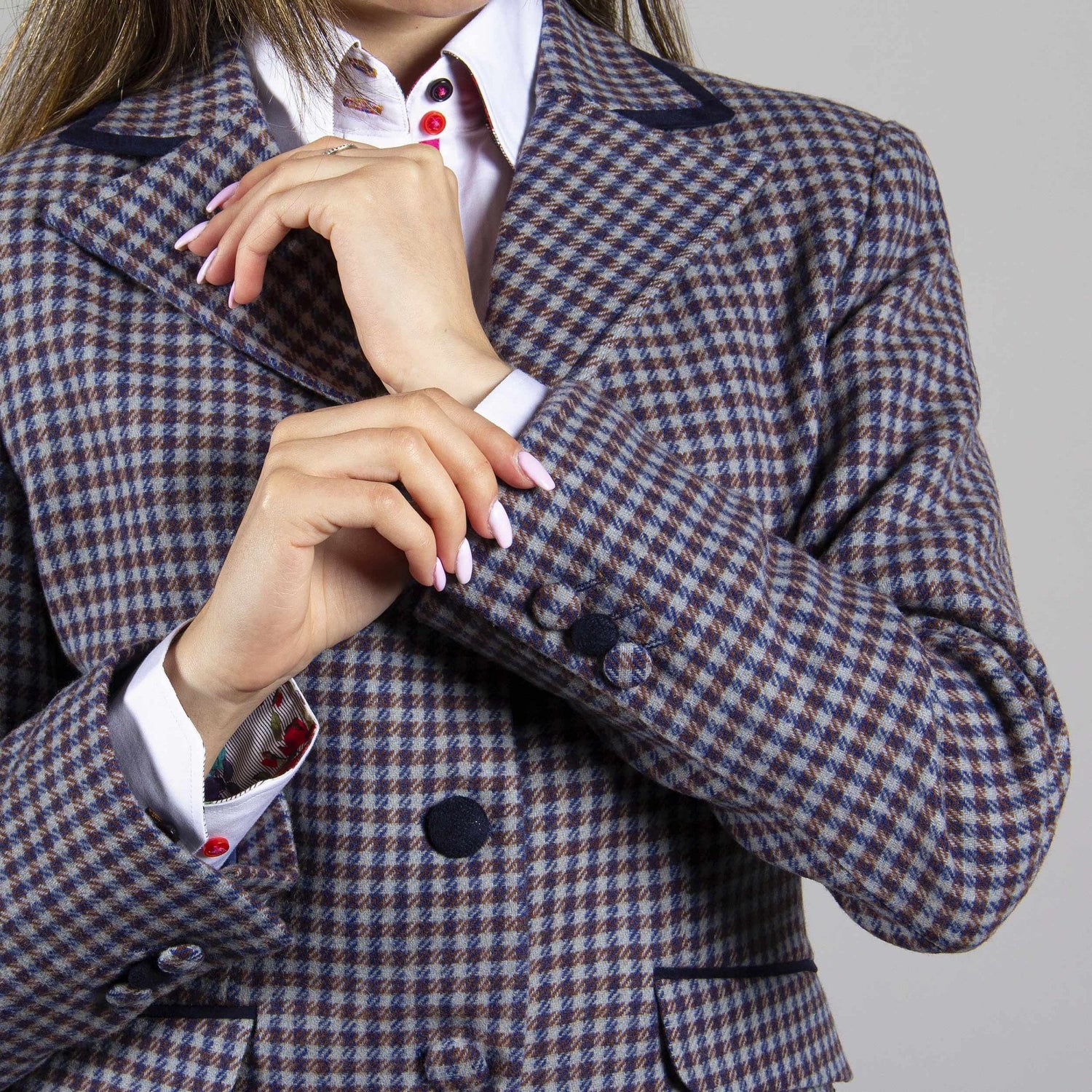 DOGTOOTH WOOL WOMENS JACKET - Premium Men's Patterned Shirt by Claudio Lugli | Bold Design, Tailored Fit, Best Printed Shirts