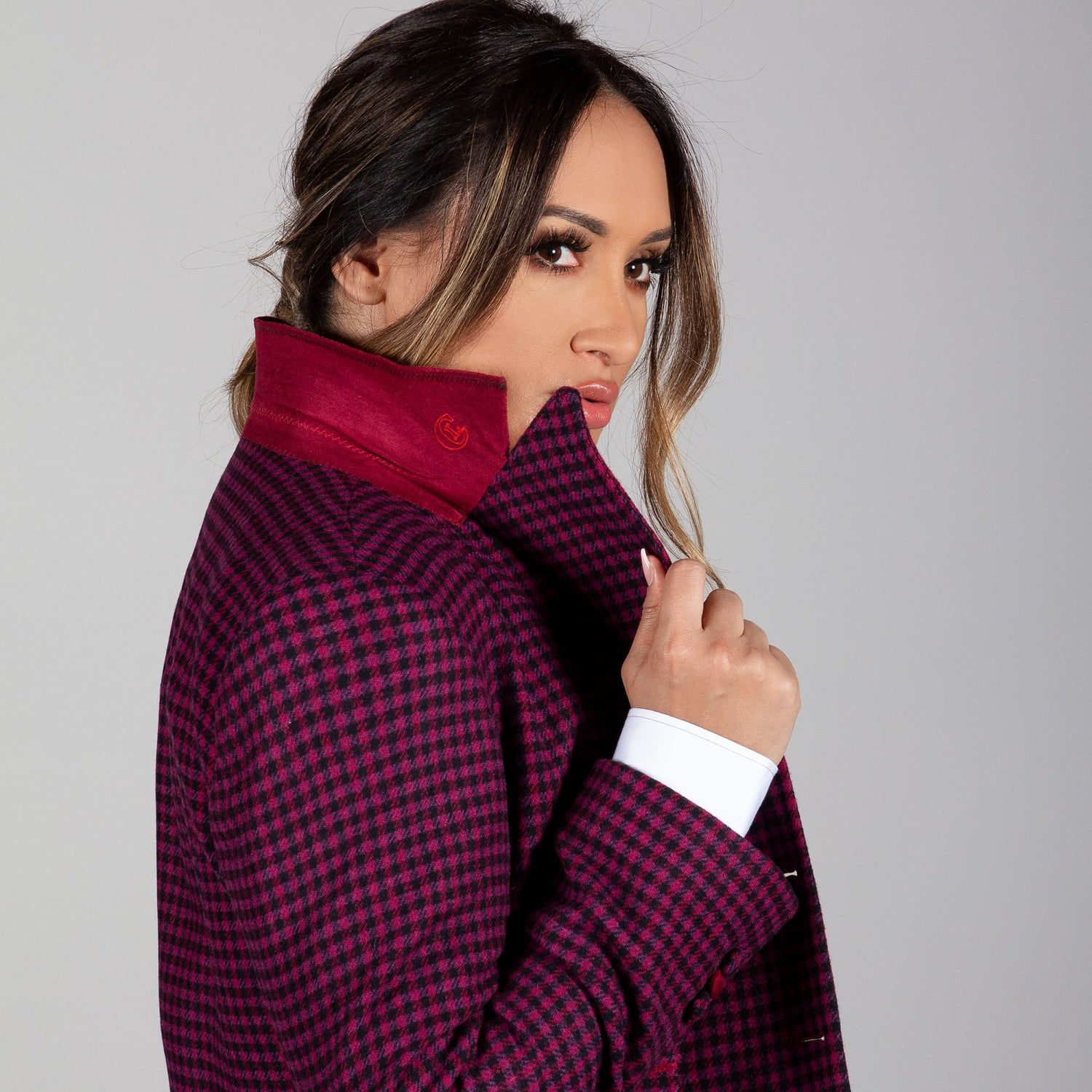 DOGTOOTH WOOL WOMENS JACKET - Premium Men's Patterned Shirt by Claudio Lugli | Bold Design, Tailored Fit, Best Printed Shirts