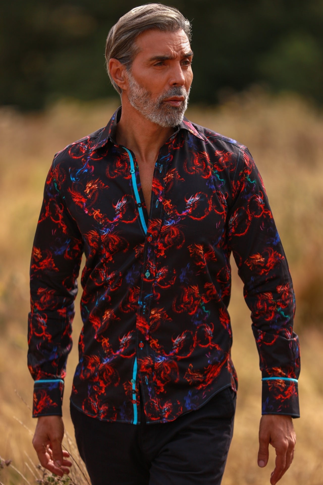 DRAGONS PRINT SHIRT - Premium Men's Patterned Shirt by Claudio Lugli | Bold Design, Tailored Fit, Best Printed Shirts