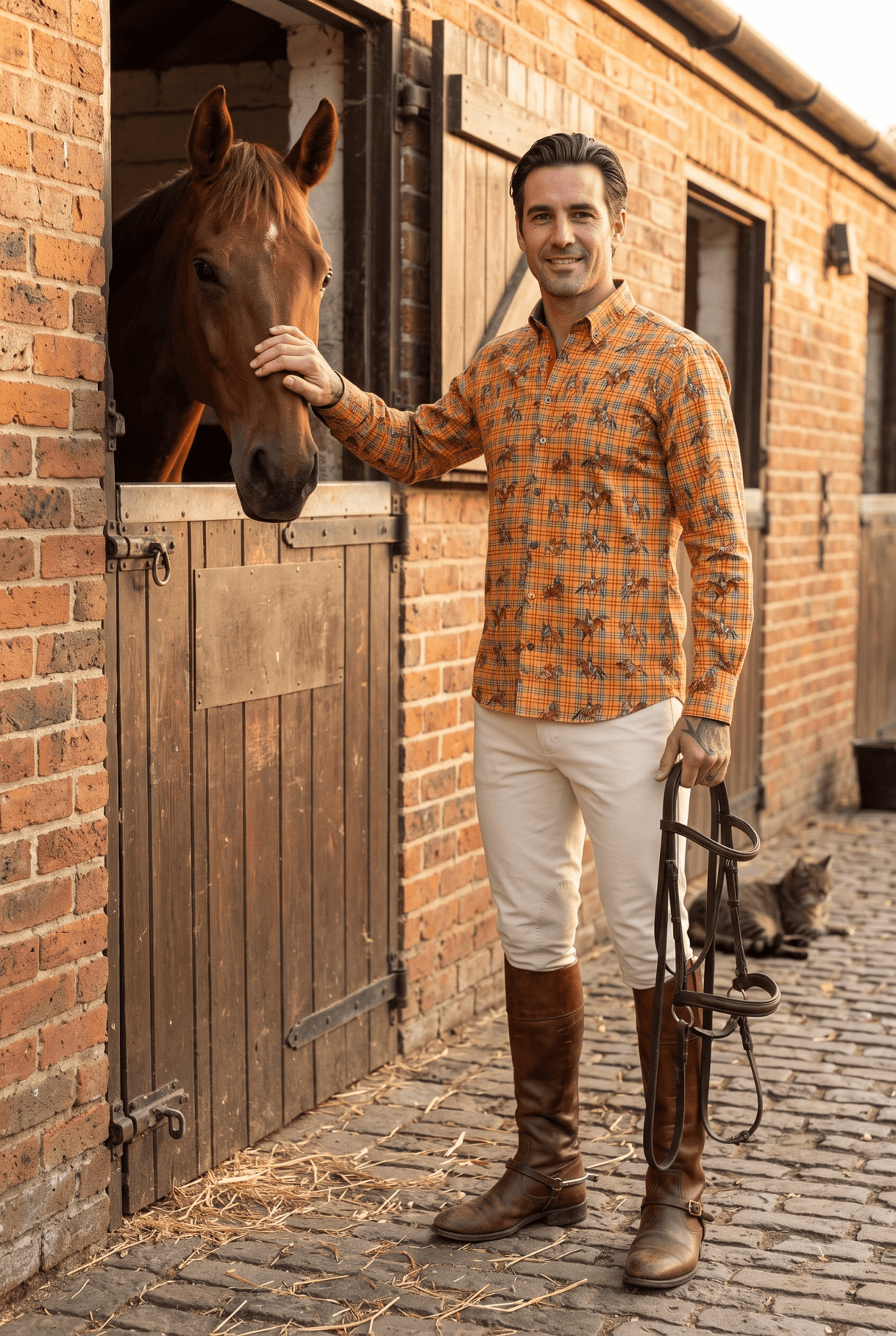 Dressage Horses Check Print Shirt - Claudio Lugli Shirts