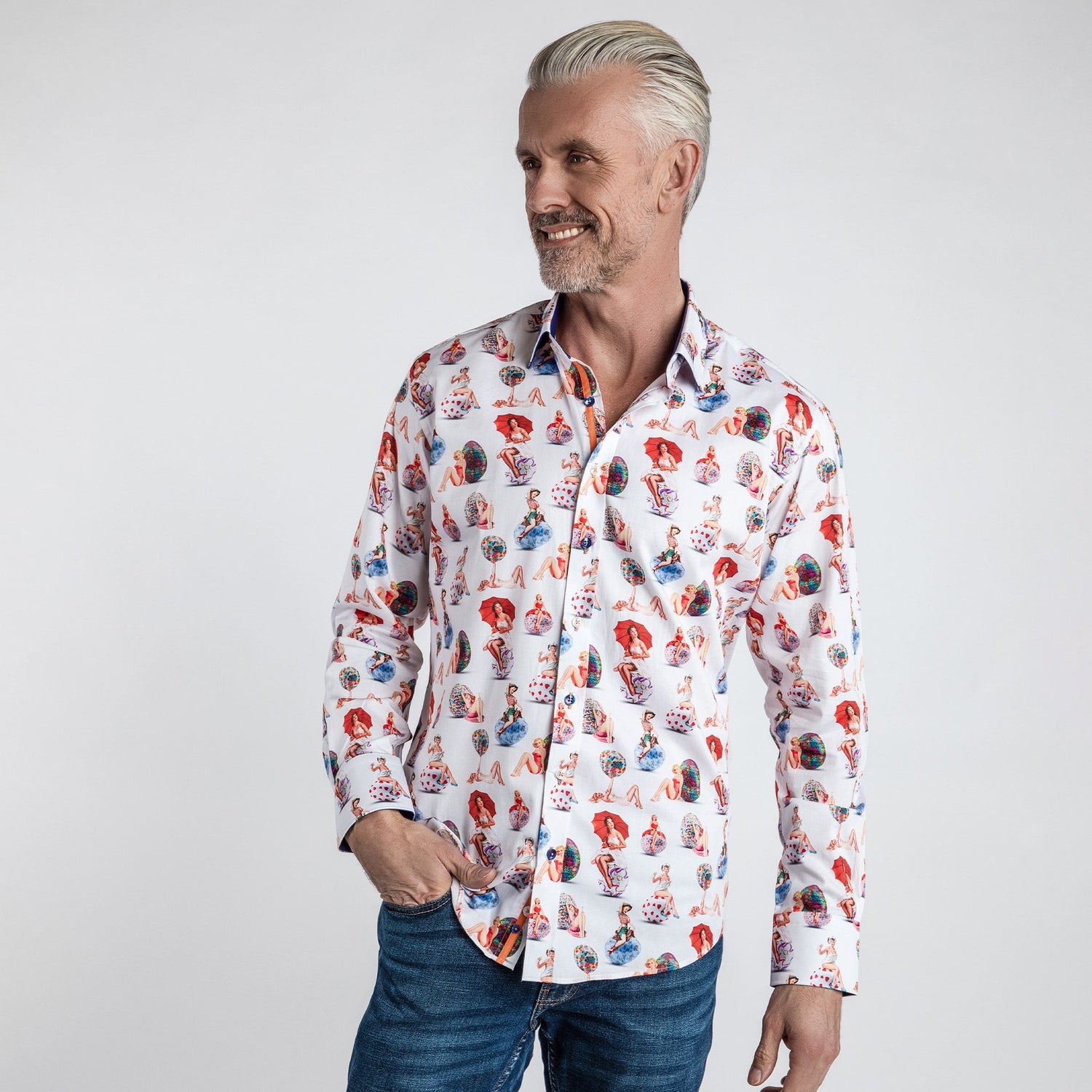 EASTER PIN UP BUNNIES - Premium Men's Patterned Shirt by Claudio Lugli | Bold Design, Tailored Fit, Best Printed Shirts