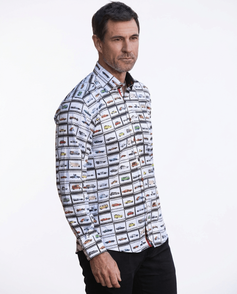Famous Film Cars Print Shirt - Claudio Lugli Shirts