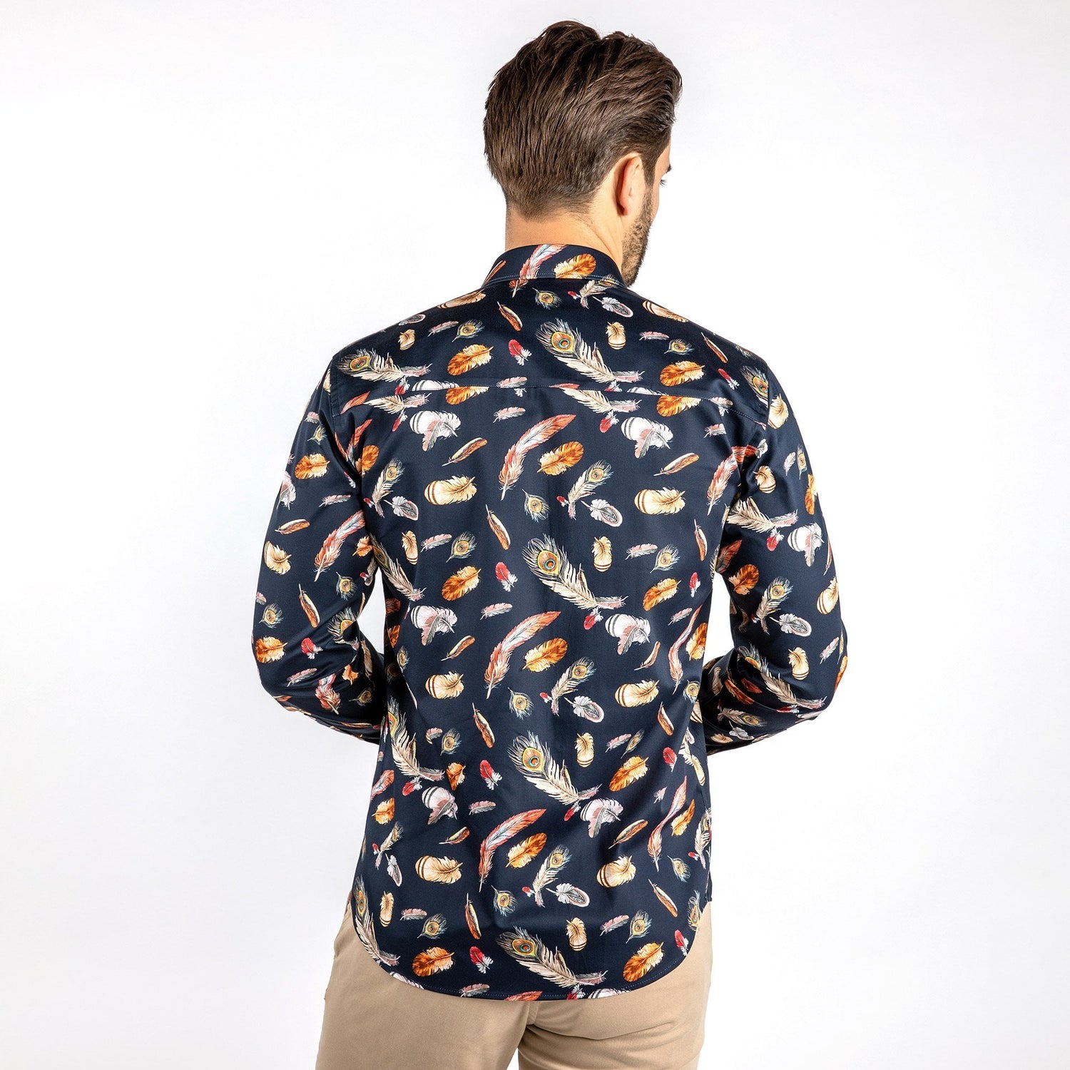 FEATHERS FLOATING PRINT SHIRT – Premium Men's Patterned Shirt by Claudio Lugli | Bold Design, Tailored Fit, Best Printed Shirts