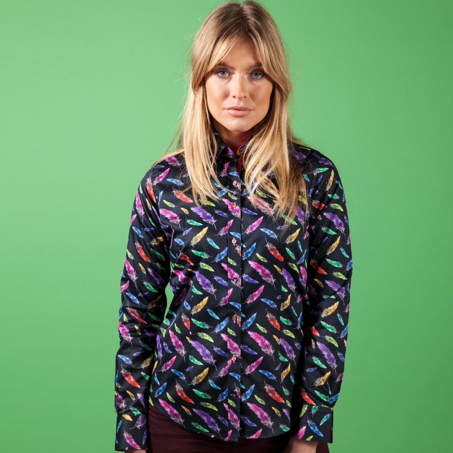 FEATHERS FLOATING PRINT WOMENS SHIRT – Premium Men's Patterned Shirt by Claudio Lugli | Bold Design, Tailored Fit, Best Printed Shirts