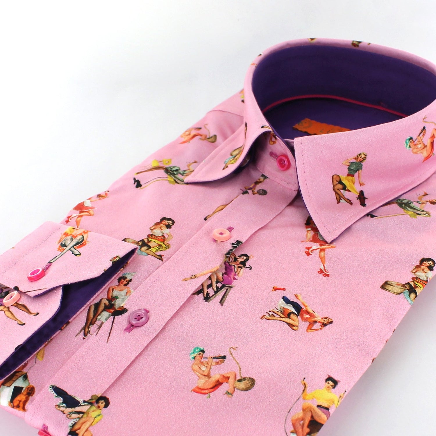 FEMME FATALE PIN UP GIRLS WOMENS PRINT SHIRT - Premium Men's Patterned Shirt by Claudio Lugli | Bold Design, Tailored Fit, Best Printed Shirts