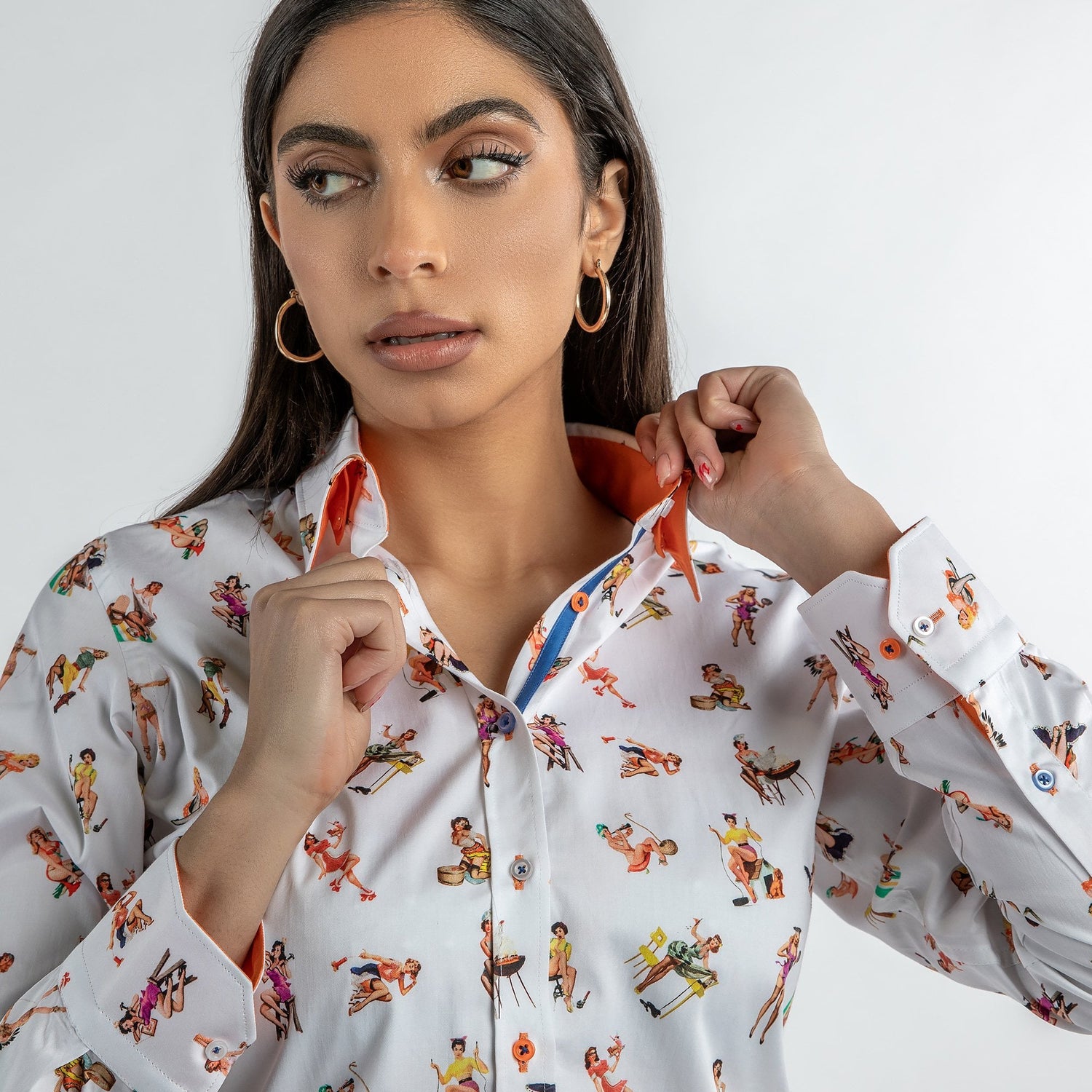 FEMME FATALE PIN UP GIRLS WOMENS PRINT SHIRT - Premium Men's Patterned Shirt by Claudio Lugli | Bold Design, Tailored Fit, Best Printed Shirts