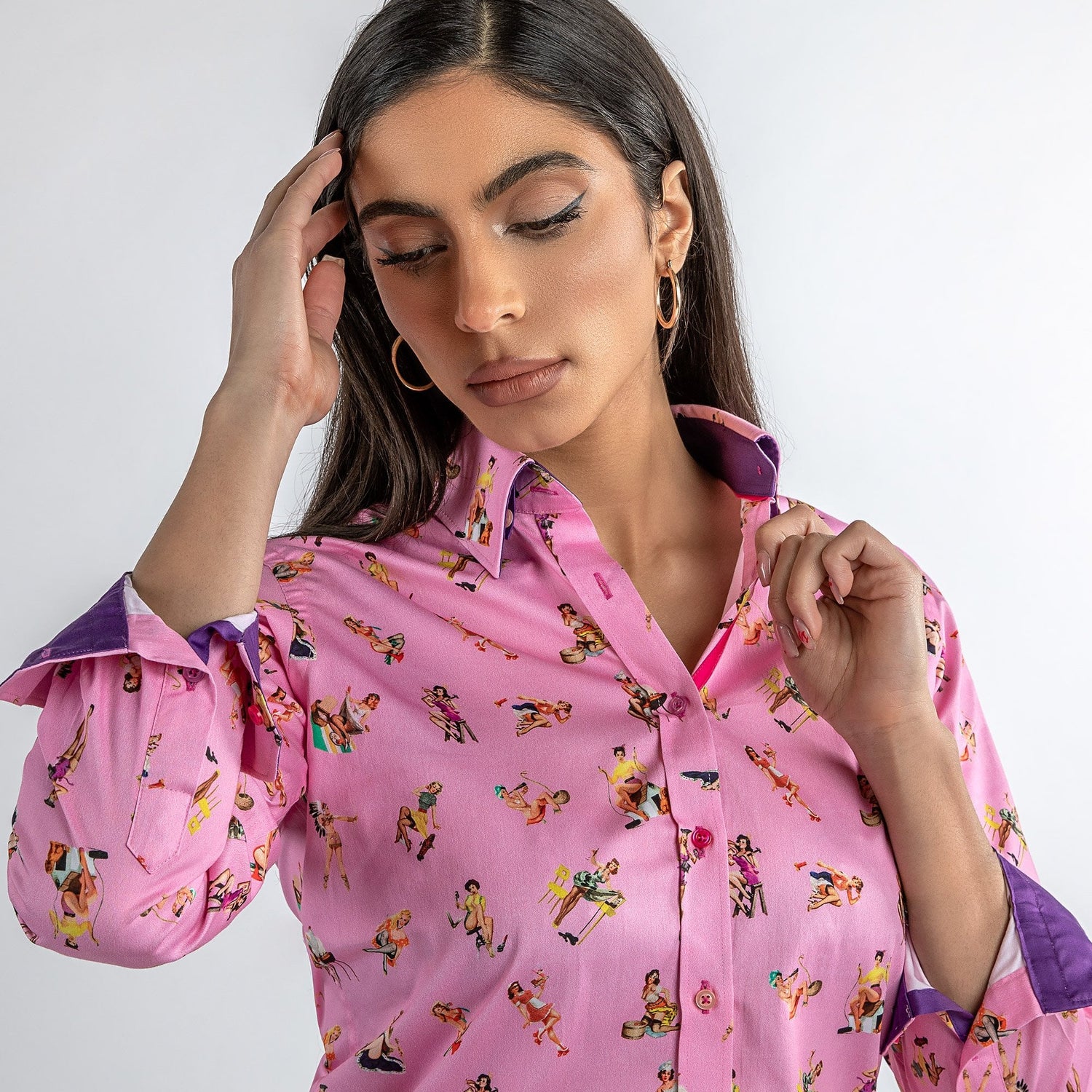 FEMME FATALE PIN UP GIRLS WOMENS PRINT SHIRT - Premium Men's Patterned Shirt by Claudio Lugli | Bold Design, Tailored Fit, Best Printed Shirts