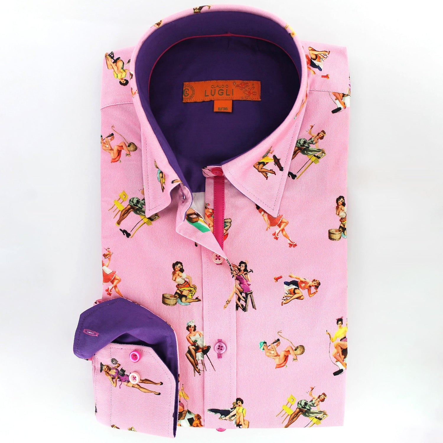 FEMME FATALE PIN UP GIRLS WOMENS PRINT SHIRT - Premium Men's Patterned Shirt by Claudio Lugli | Bold Design, Tailored Fit, Best Printed Shirts