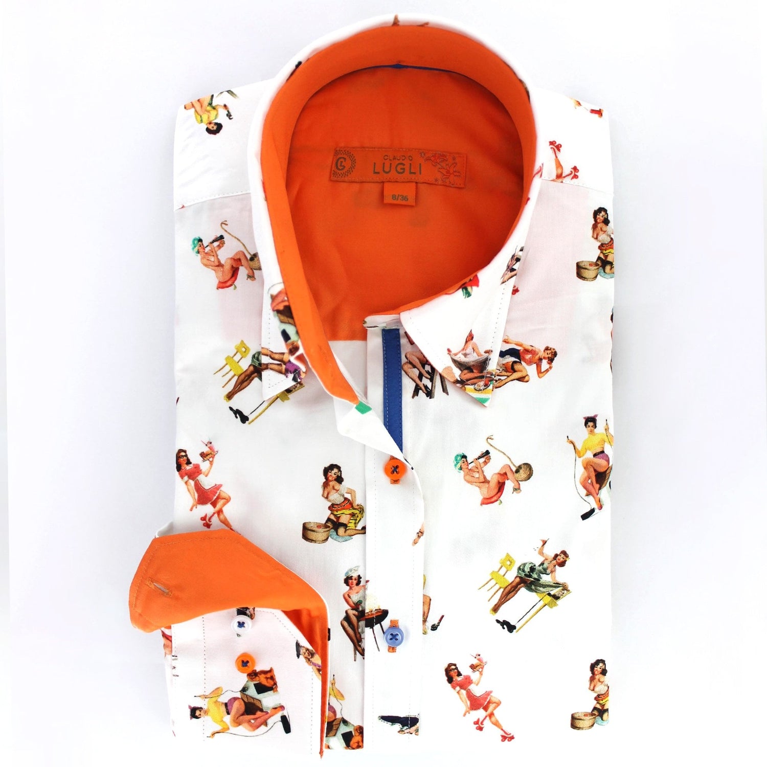 FEMME FATALE PIN UP GIRLS WOMENS PRINT SHIRT - Premium Men's Patterned Shirt by Claudio Lugli | Bold Design, Tailored Fit, Best Printed Shirts