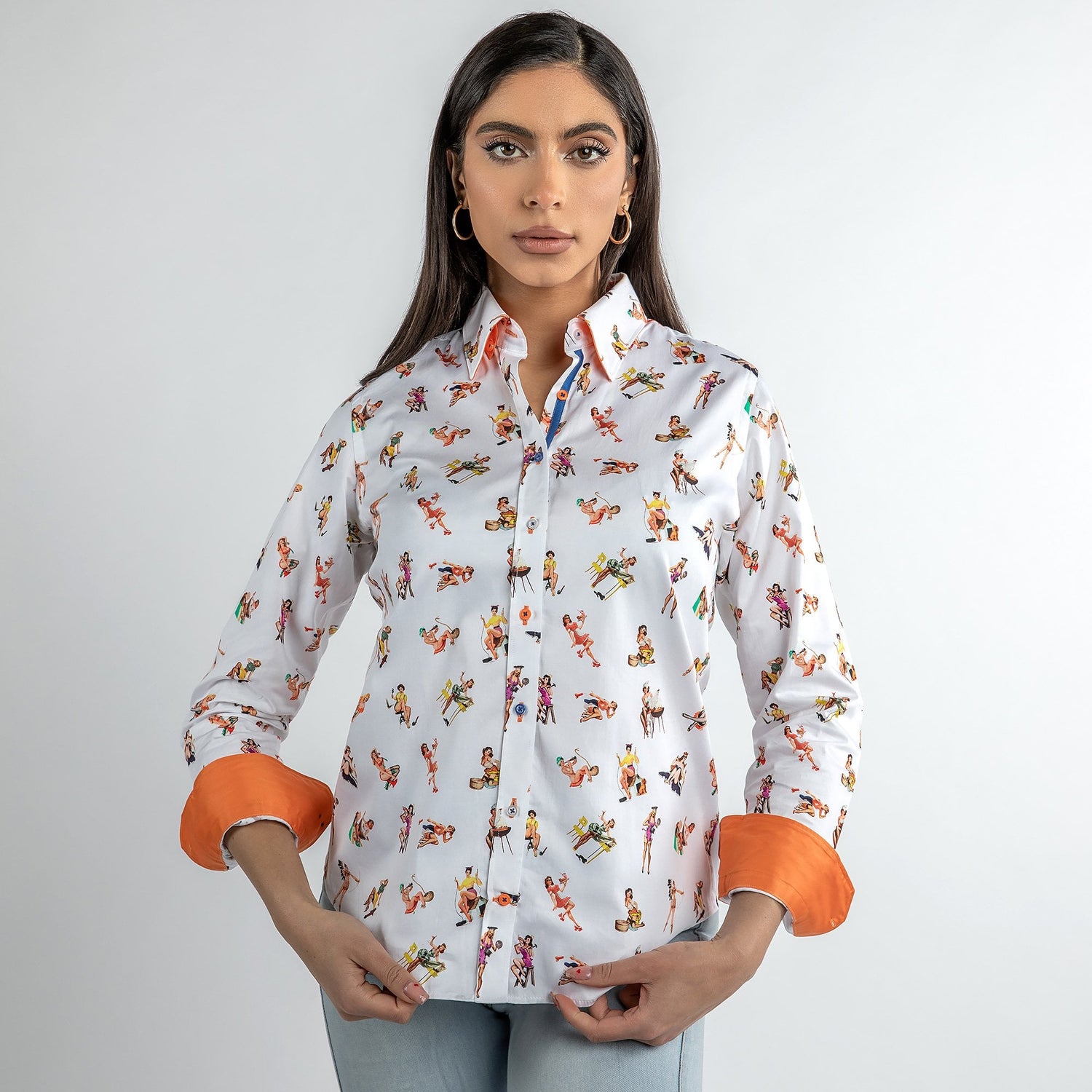 FEMME FATALE PIN UP GIRLS WOMENS PRINT SHIRT - Premium Men's Patterned Shirt by Claudio Lugli | Bold Design, Tailored Fit, Best Printed Shirts