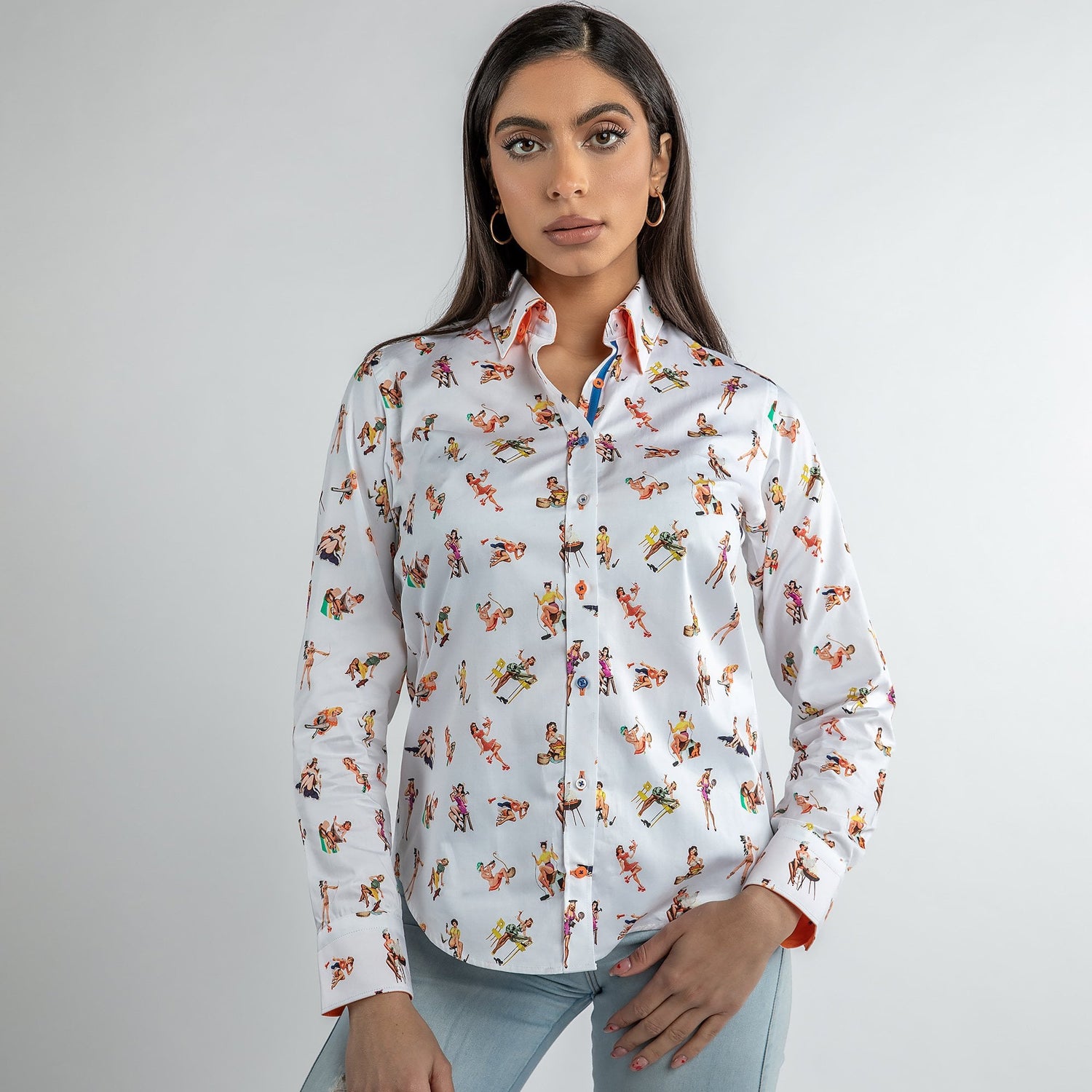 FEMME FATALE PIN UP GIRLS WOMENS PRINT SHIRT - Premium Men's Patterned Shirt by Claudio Lugli | Bold Design, Tailored Fit, Best Printed Shirts
