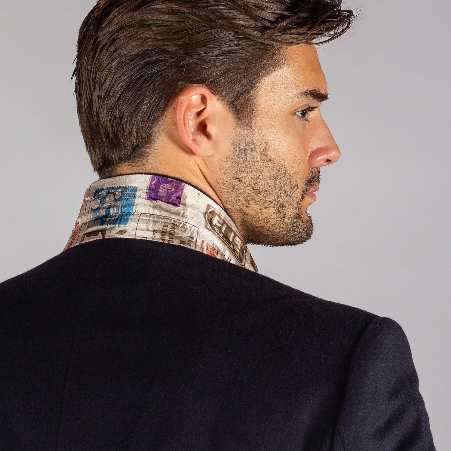 FITTED JACKET WITH PURPLE PIPING - Claudio Lugli Shirts