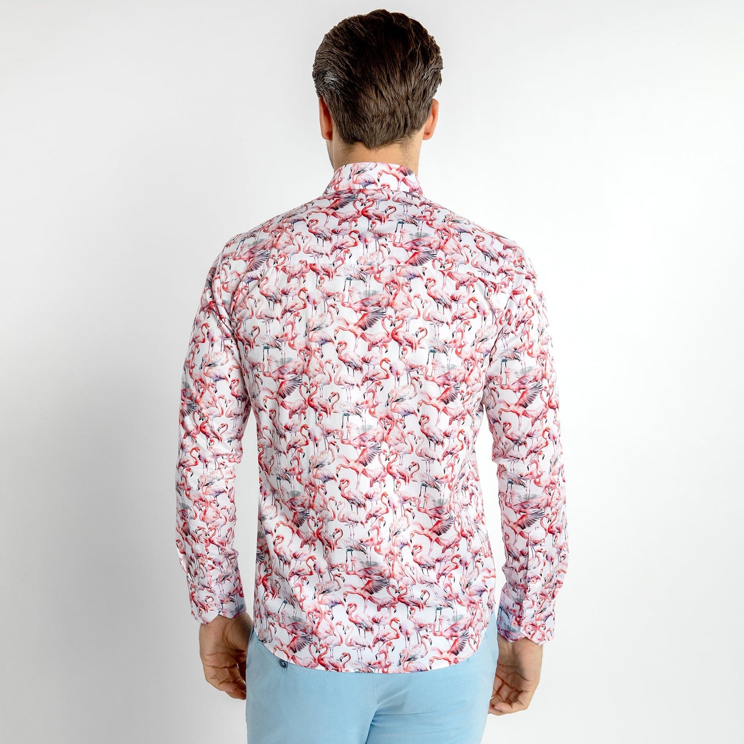 FLAMBOYANCE OF FLAMINGOS PRINT SHIRT – Premium Men's Patterned Shirt by Claudio Lugli | Bold Design, Tailored Fit, Best Printed Shirts