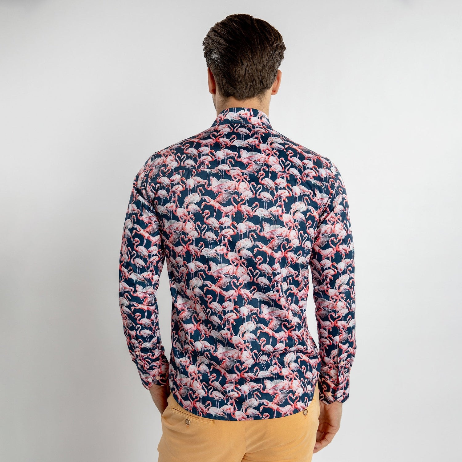 FLAMBOYANCE OF FLAMINGOS PRINT SHIRT – Premium Men's Patterned Shirt by Claudio Lugli | Bold Design, Tailored Fit, Best Printed Shirts
