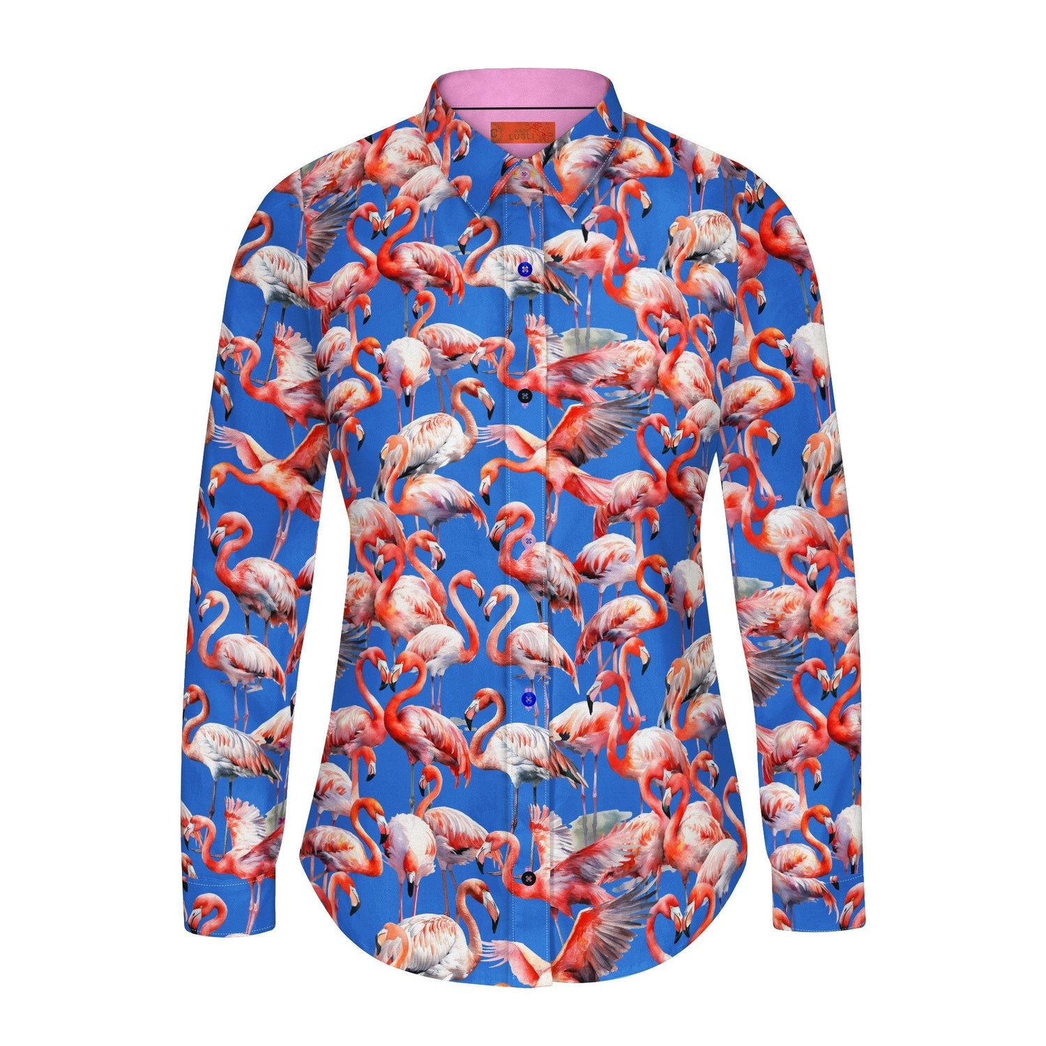 FLAMBOYANCE OF FLAMINGOS WOMENS PRINT SHIRT - Premium Men's Patterned Shirt by Claudio Lugli | Bold Design, Tailored Fit, Best Printed Shirts