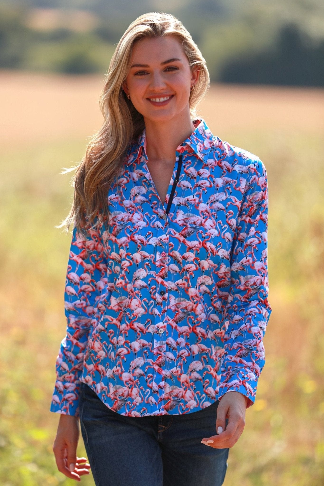FLAMBOYANCE OF FLAMINGOS WOMENS PRINT SHIRT - Premium Men's Patterned Shirt by Claudio Lugli | Bold Design, Tailored Fit, Best Printed Shirts