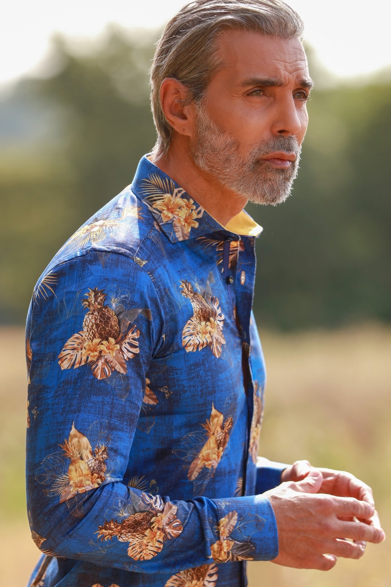 FLAMINGO PSYCHO-TROPICAL JUNGLE AT NIGHT PRINT SHIRT – Premium Men's Patterned Shirt by Claudio Lugli | Bold Design, Tailored Fit, Best Printed Shirts