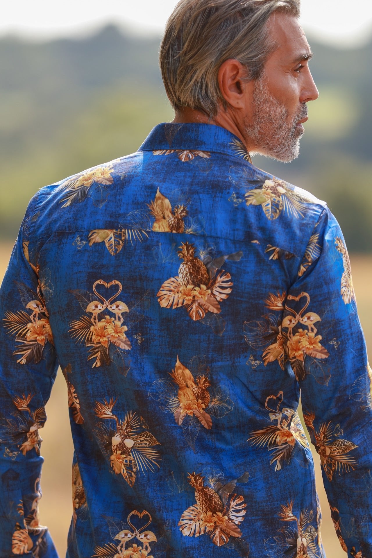 FLAMINGO PSYCHO-TROPICAL JUNGLE AT NIGHT PRINT SHIRT – Premium Men's Patterned Shirt by Claudio Lugli | Bold Design, Tailored Fit, Best Printed Shirts