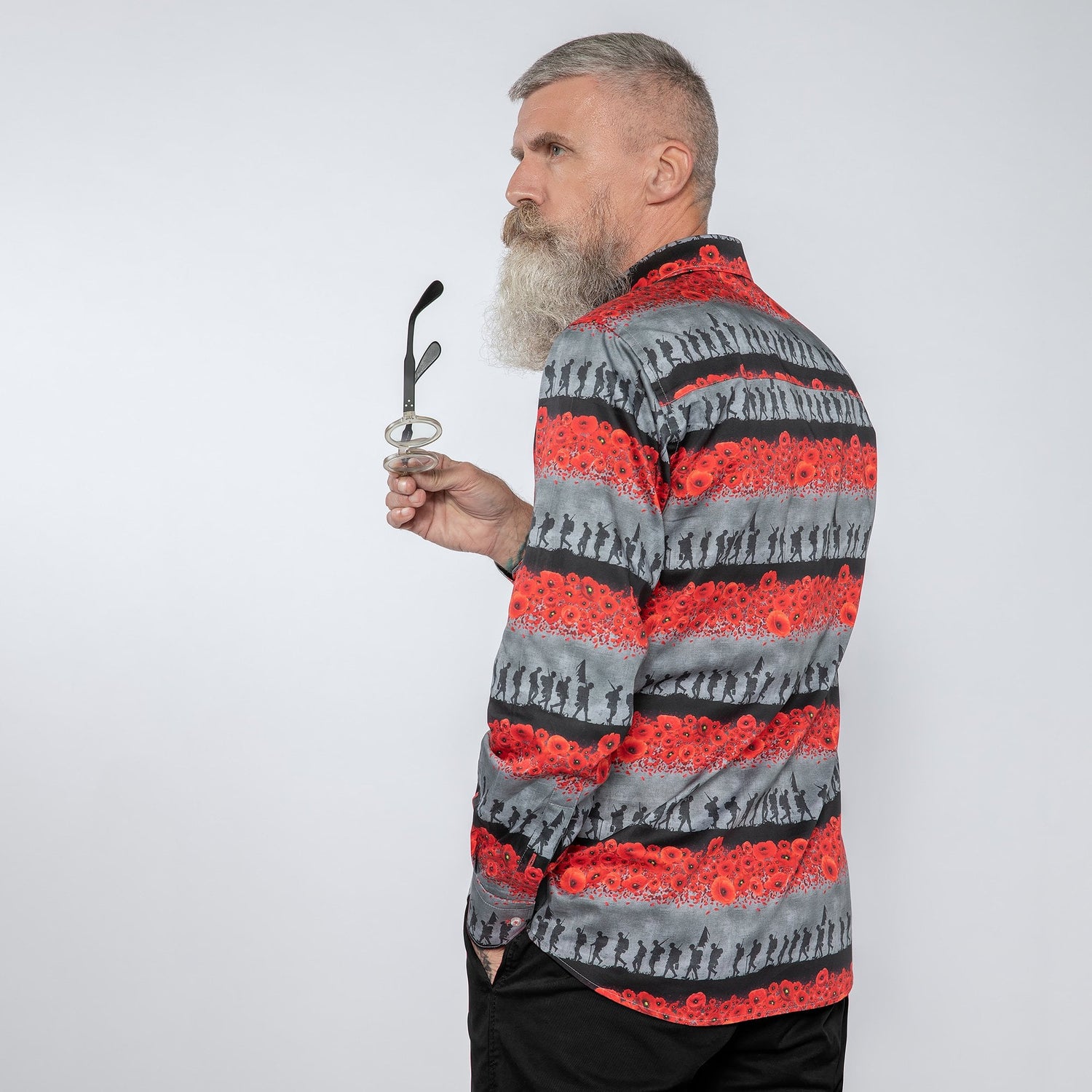 FLANDERS FIELDS COMMEMORATIVE PRINT SHIRT - Premium Men's Patterned Shirt by Claudio Lugli | Bold Design, Tailored Fit, Best Printed Shirts