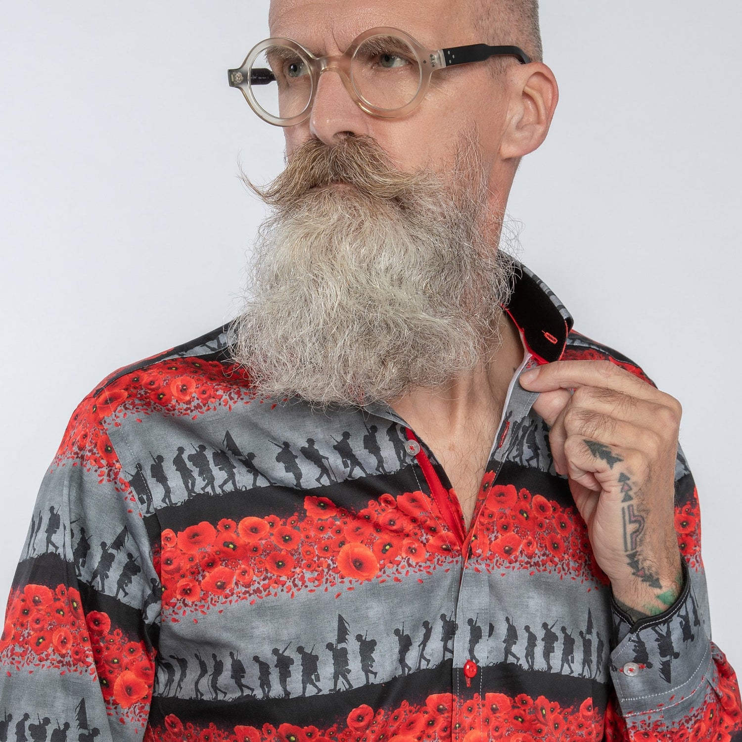 FLANDERS FIELDS COMMEMORATIVE PRINT SHIRT - Premium Men's Patterned Shirt by Claudio Lugli | Bold Design, Tailored Fit, Best Printed Shirts