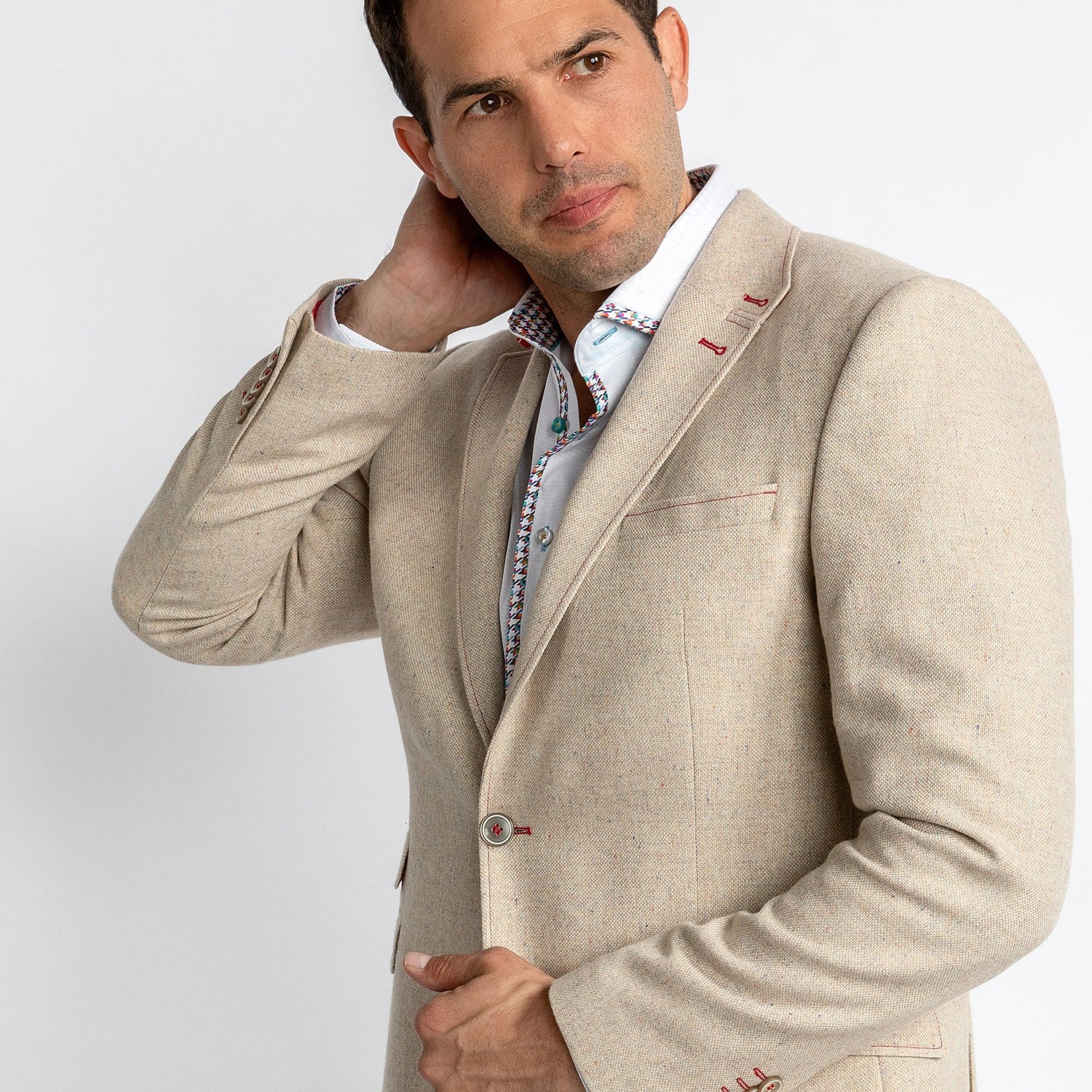 FLECKED WOOL JACKET – Premium Men's Patterned Shirt by Claudio Lugli | Bold Design, Tailored Fit, Best Printed Shirts