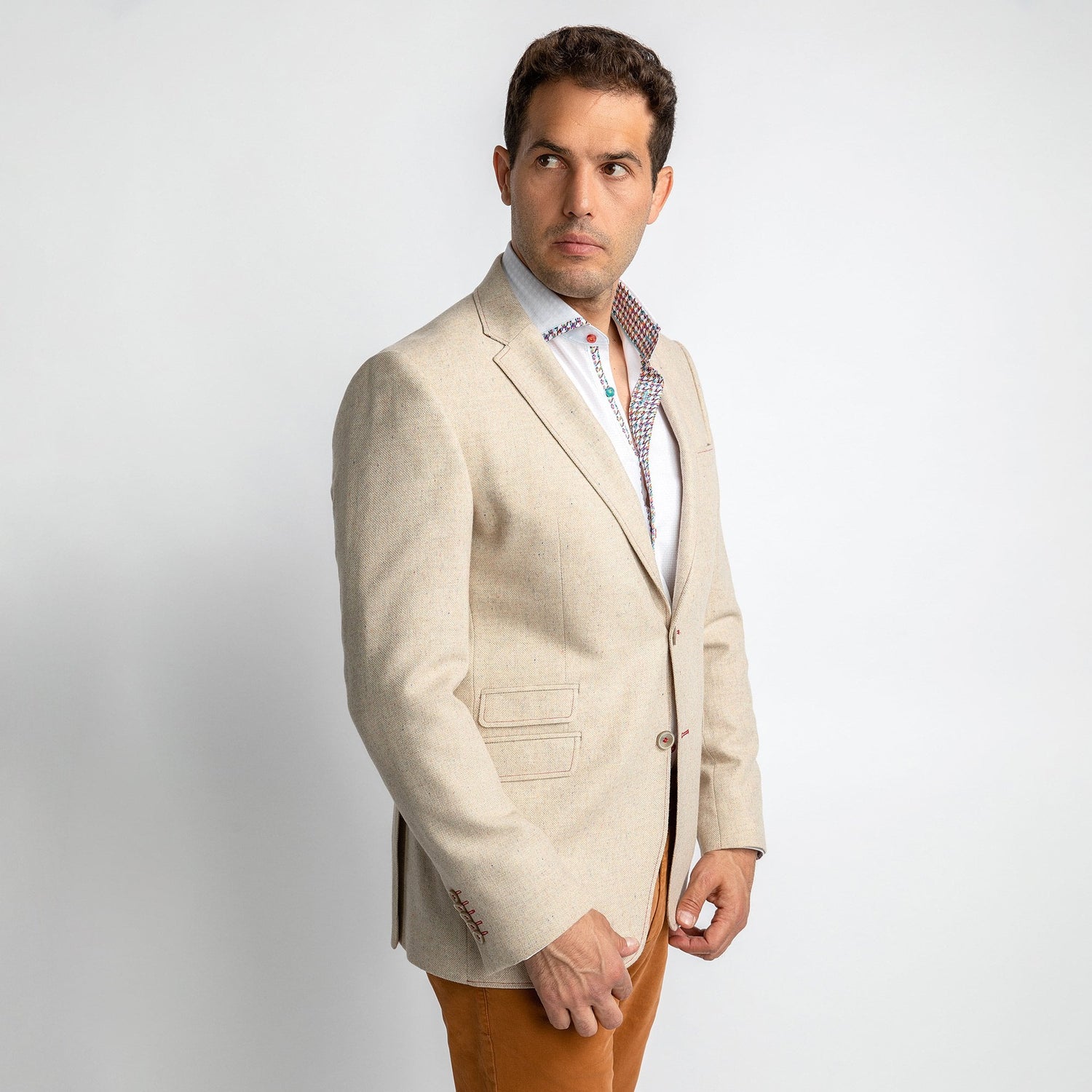 FLECKED WOOL JACKET – Premium Men's Patterned Shirt by Claudio Lugli | Bold Design, Tailored Fit, Best Printed Shirts