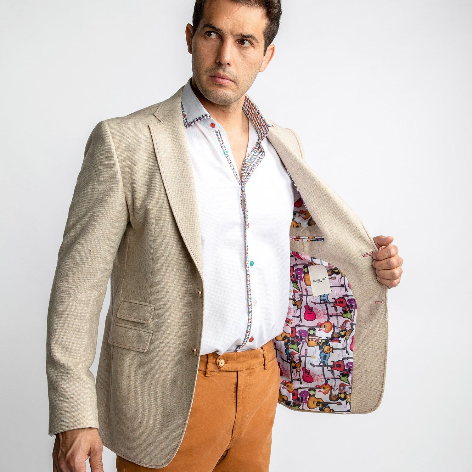 FLECKED WOOL JACKET – Premium Men's Patterned Shirt by Claudio Lugli | Bold Design, Tailored Fit, Best Printed Shirts